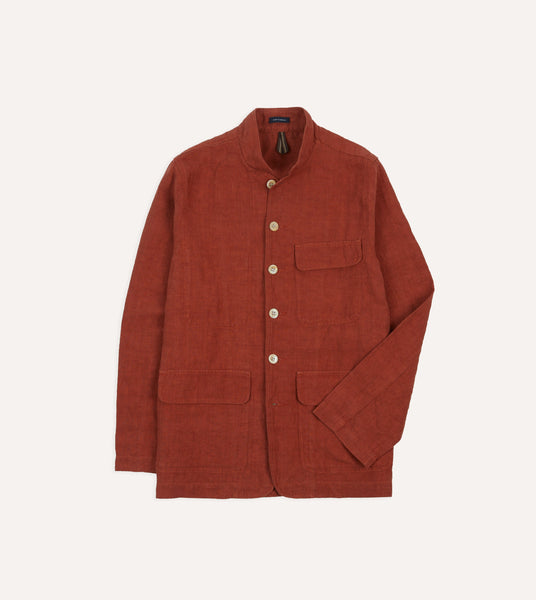 Rust Linen Forestiere Jacket – Drakes