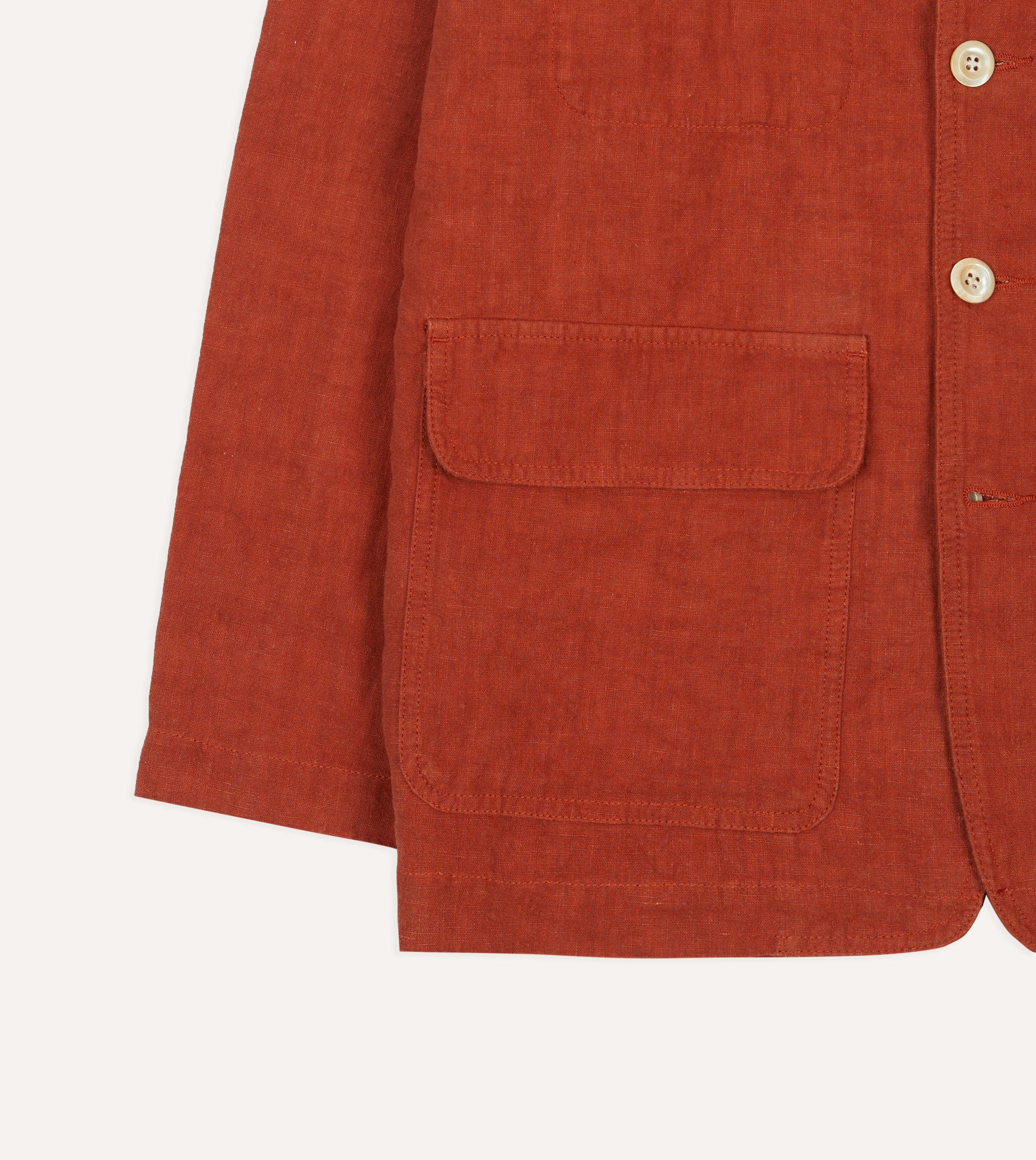 Rust Linen Forestiere Jacket – Drakes