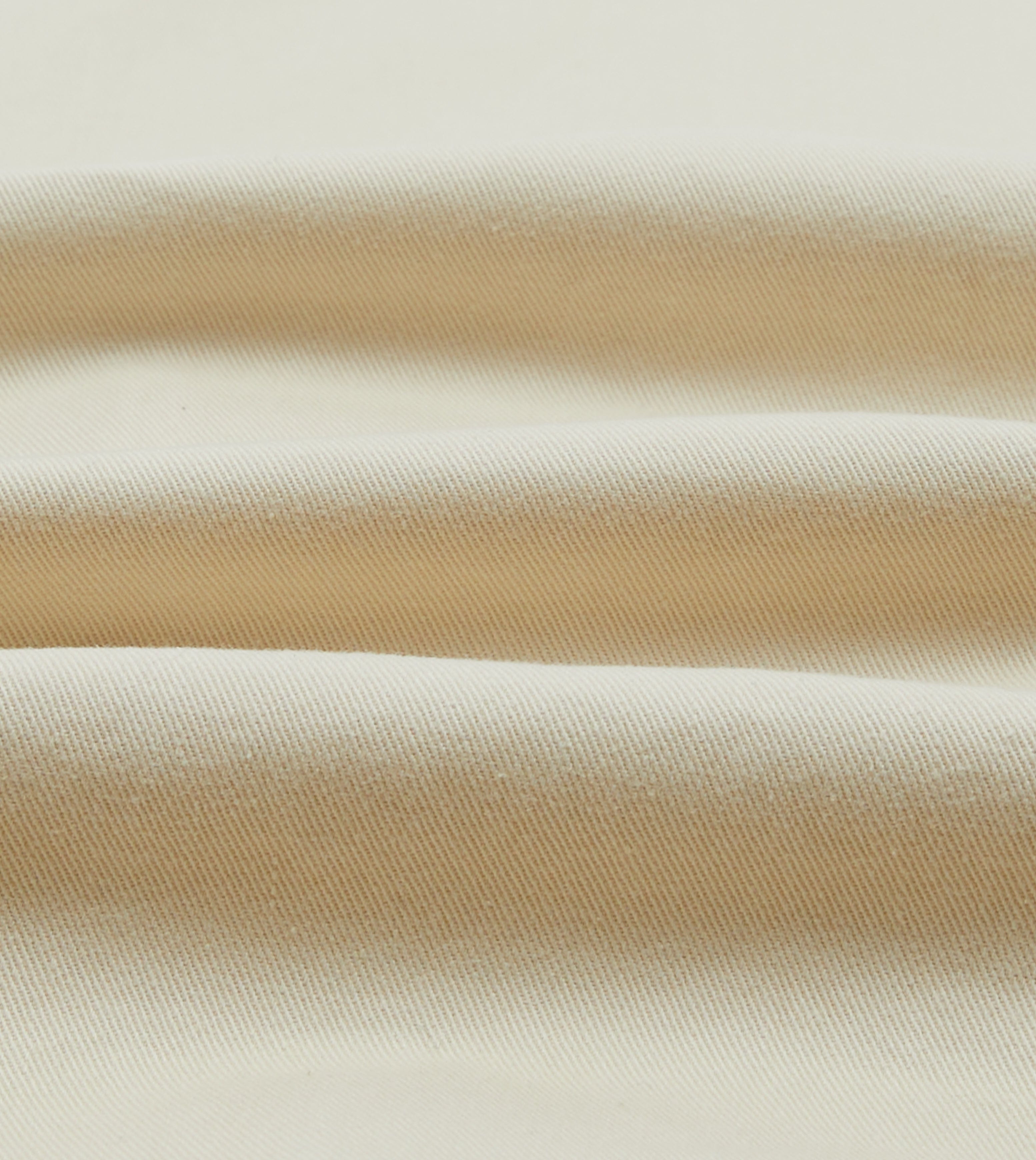 Ecru Cotton Double-Breasted Chore Coat