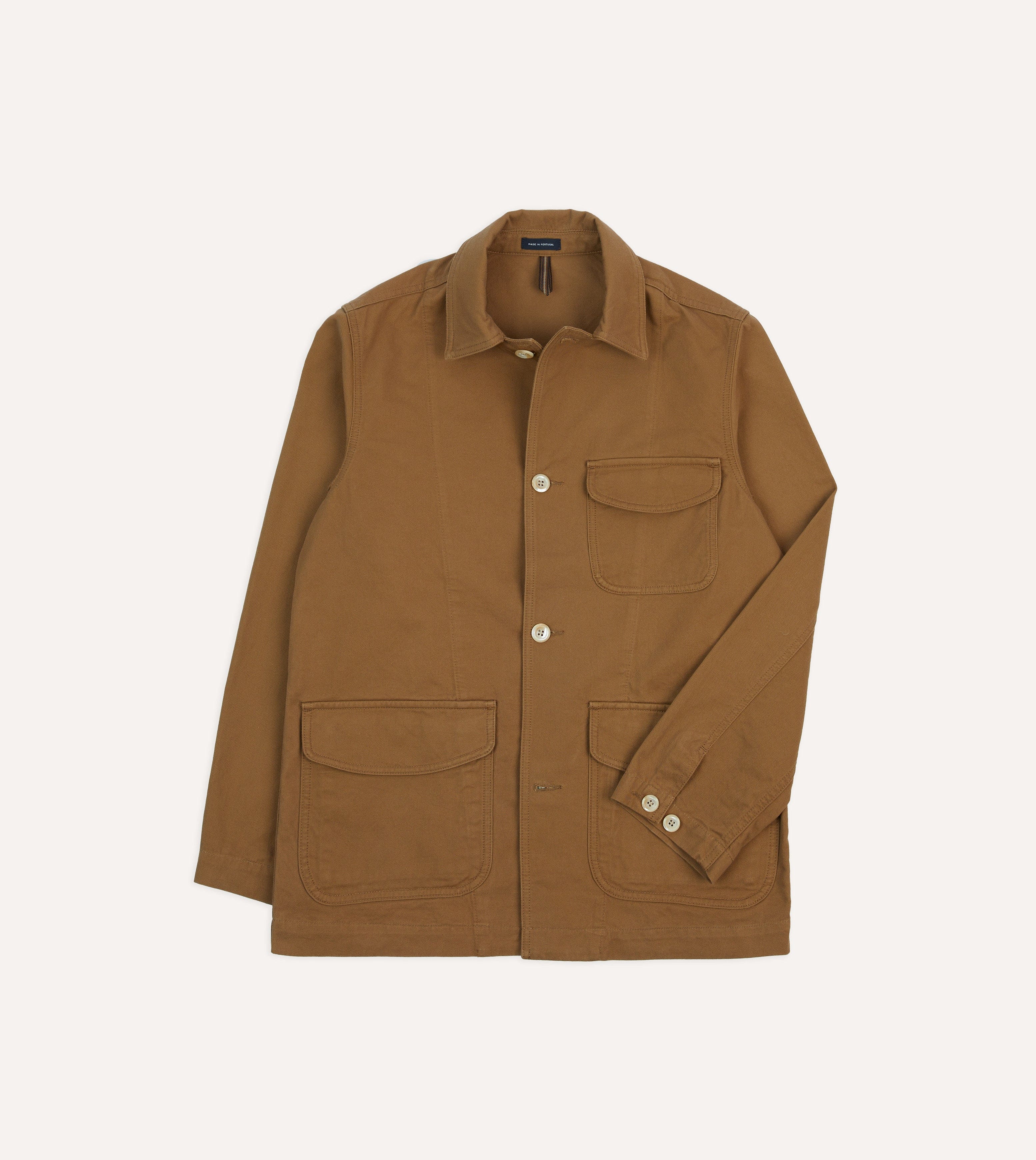 Tan Cotton Three-Pocket Chore Jacket
