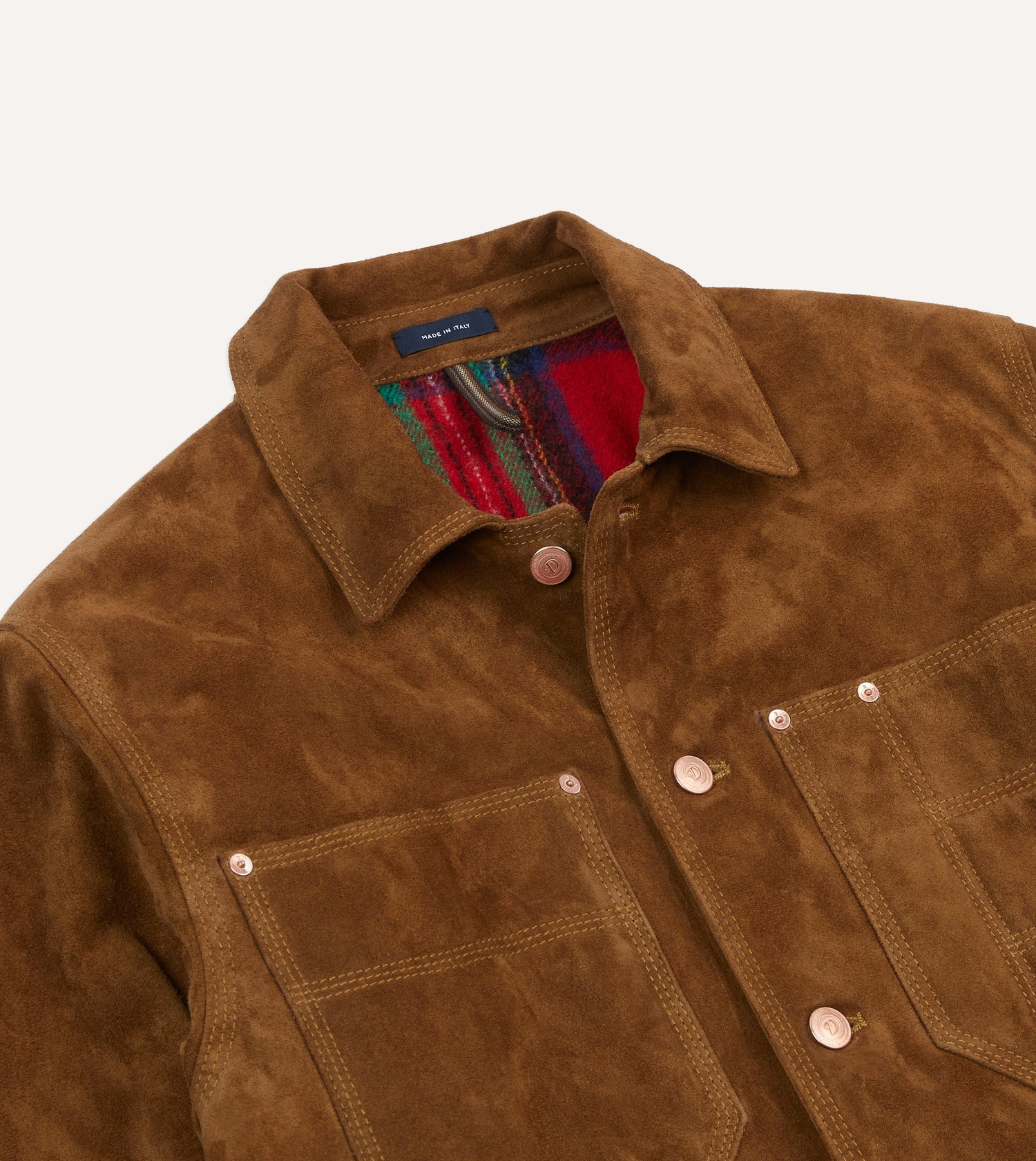 Tobacco Suede Blanket Lined Welder Jacket