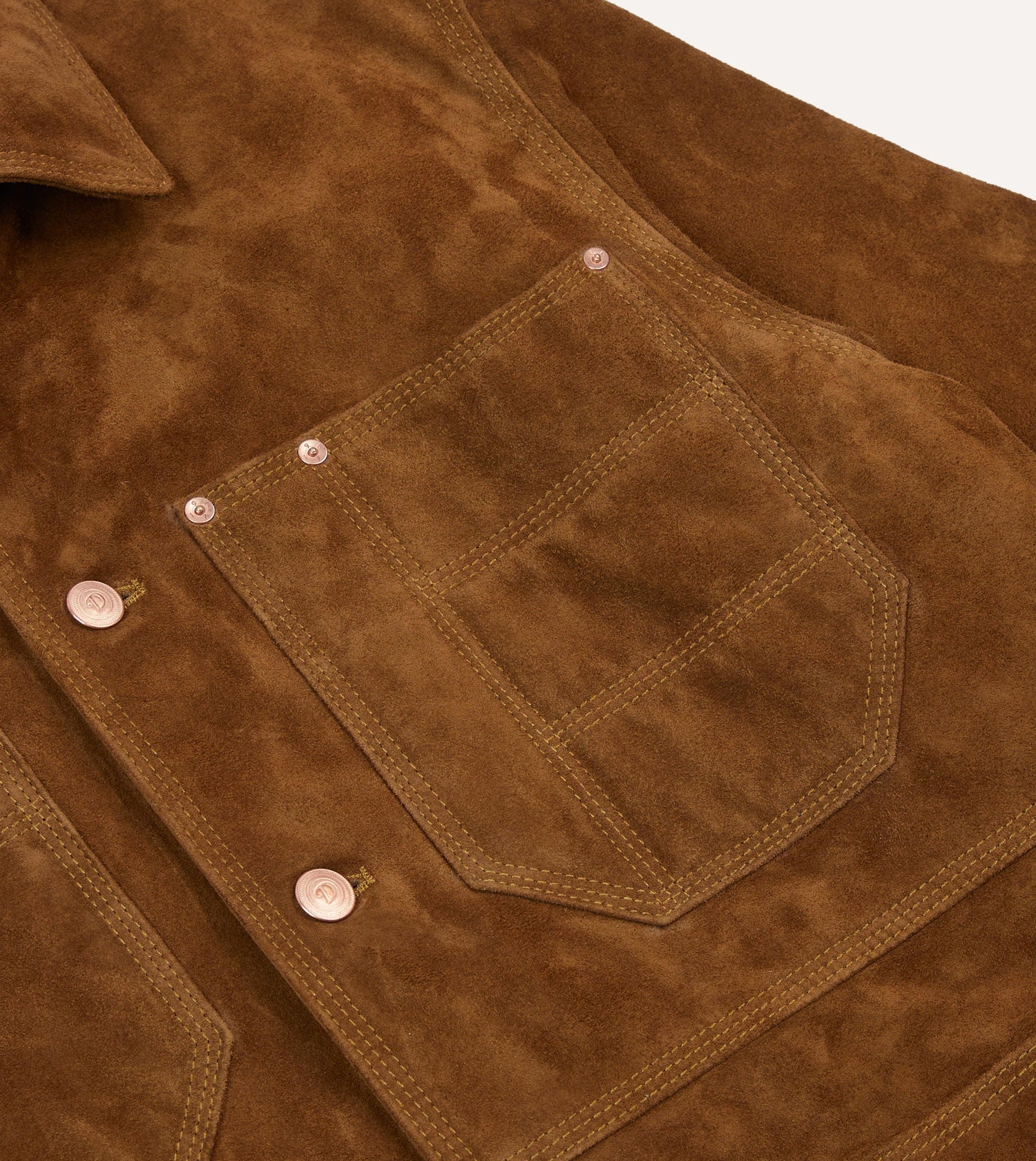 Tobacco Suede Blanket Lined Welder Jacket