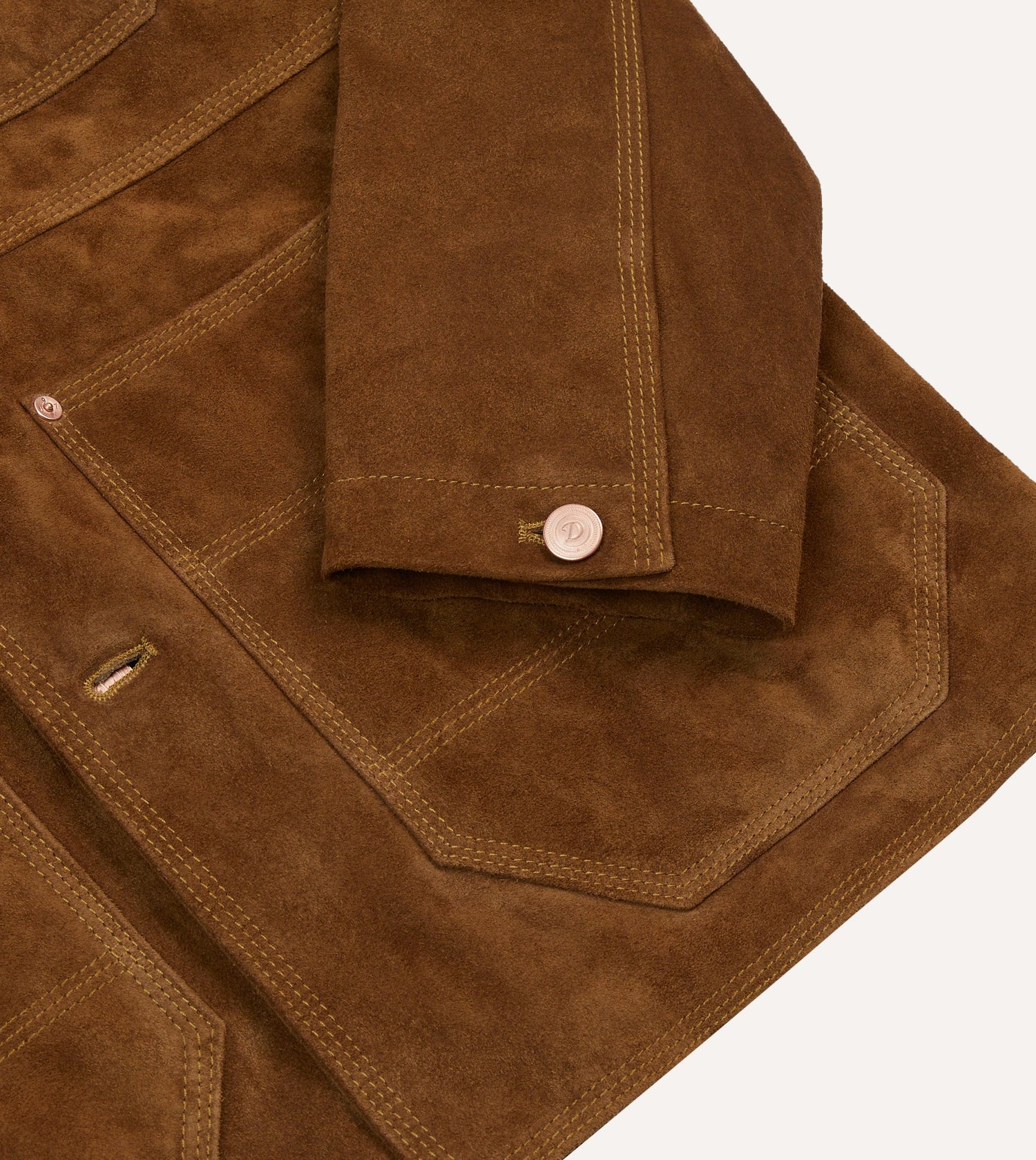 Tobacco Suede Blanket Lined Welder Jacket