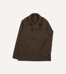 Brown Cotton Double-Breasted Chore Coat