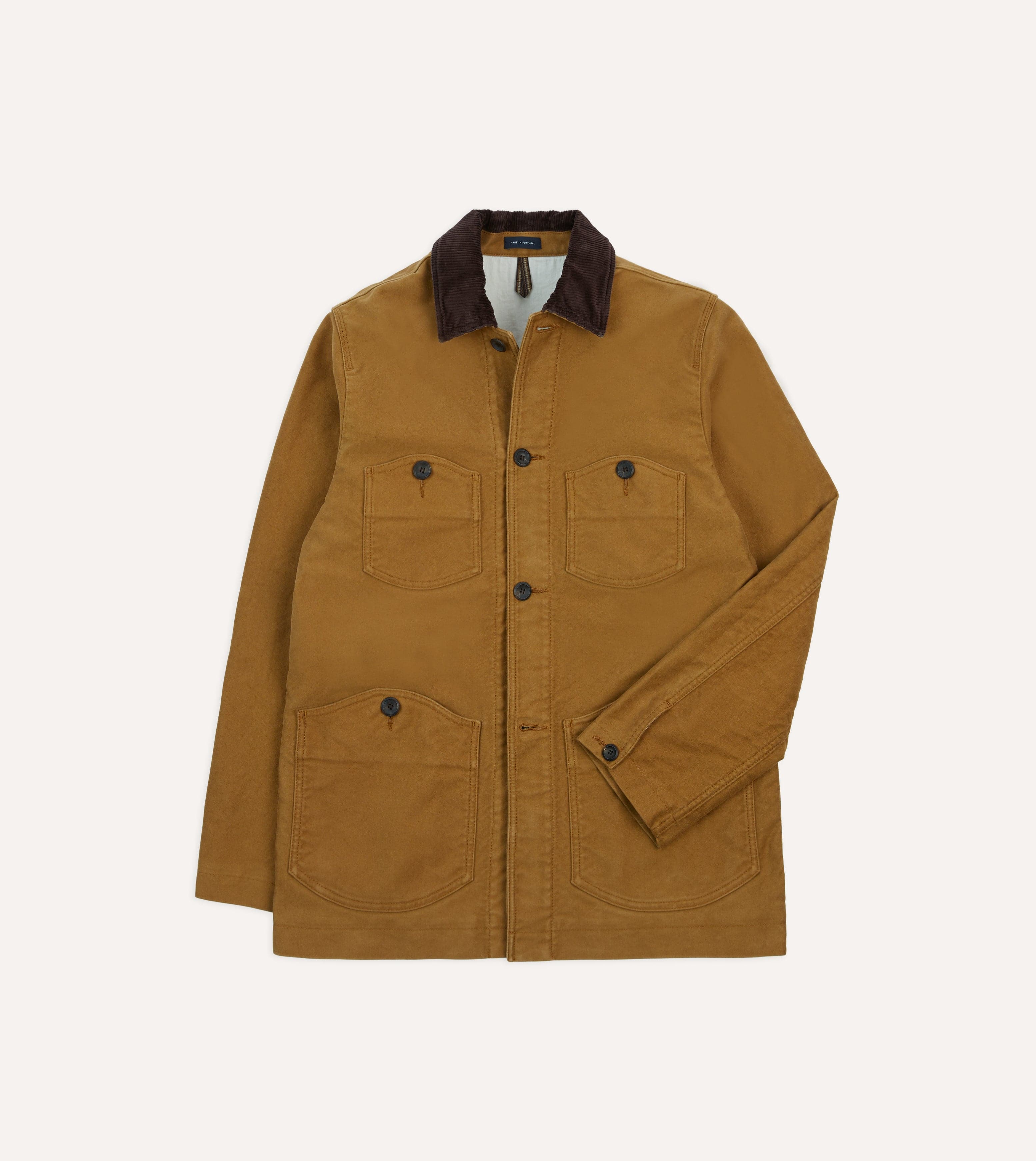 Tobacco Cotton Four-Pocket Chore Jacket