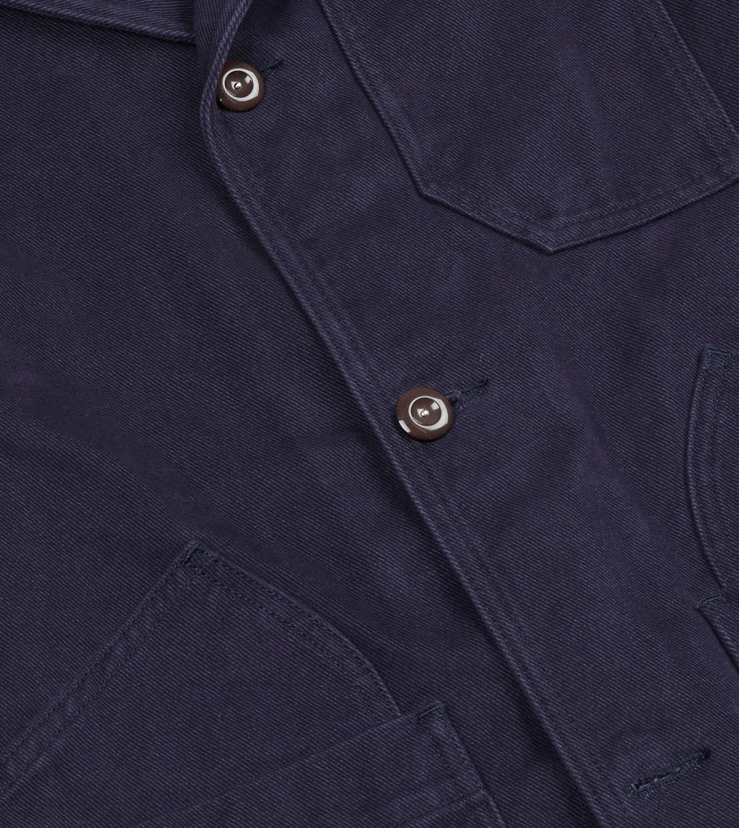 Navy Cotton Canvas Utility Blazer