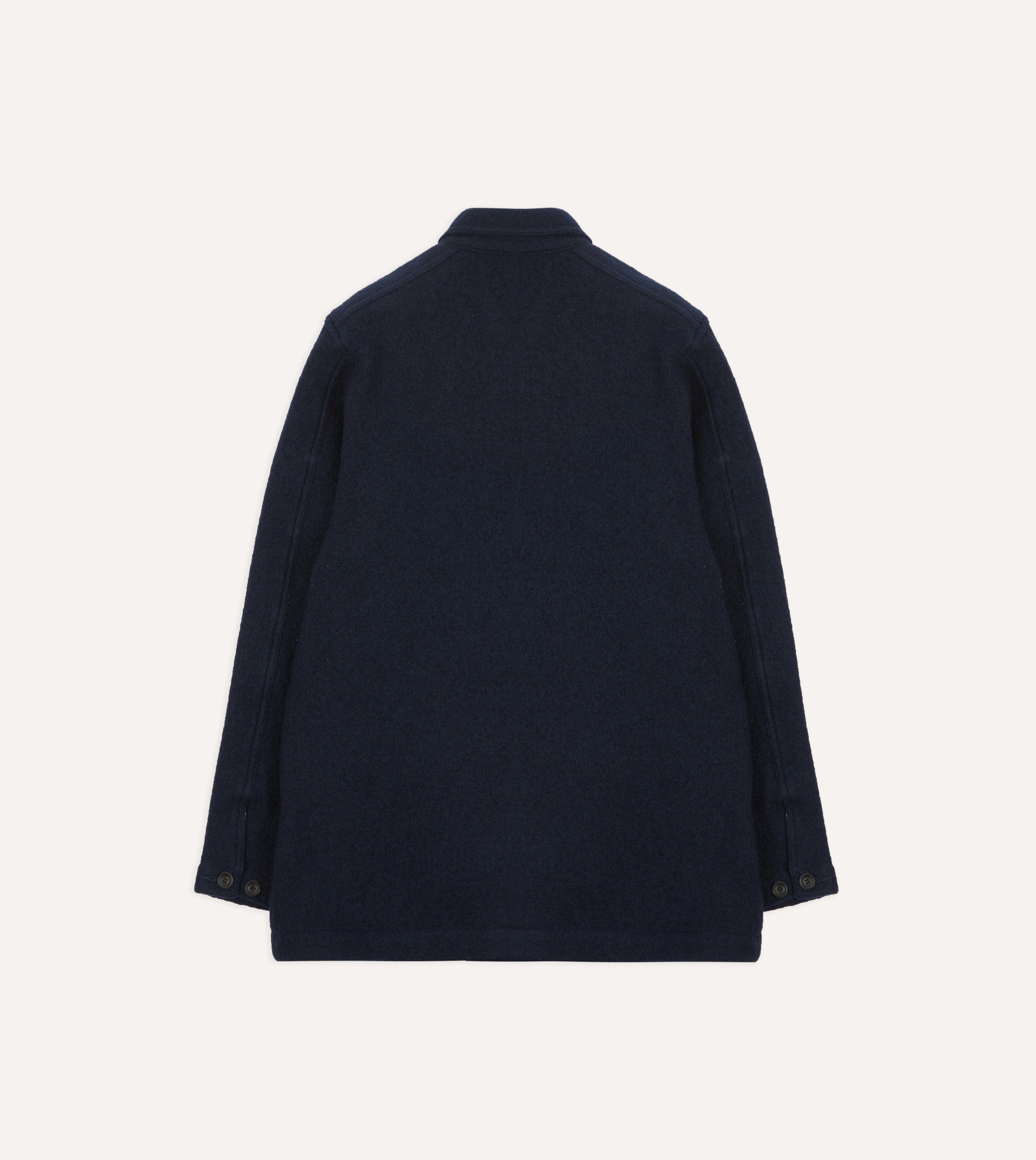 Navy Wool Three-Pocket Chore Jacket
