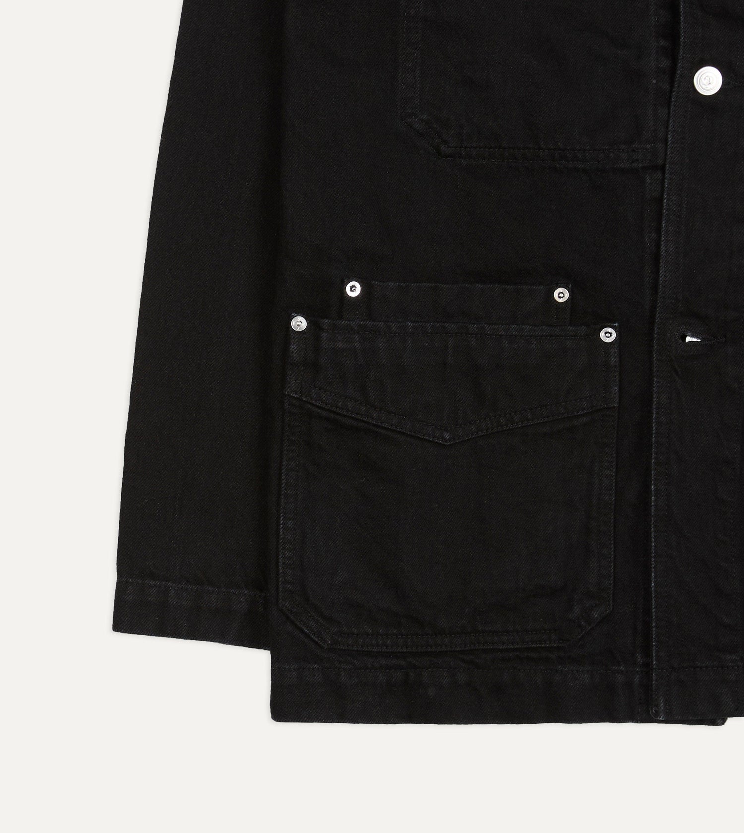 Black Selvedge Denim Five-Pocket Chore Jacket