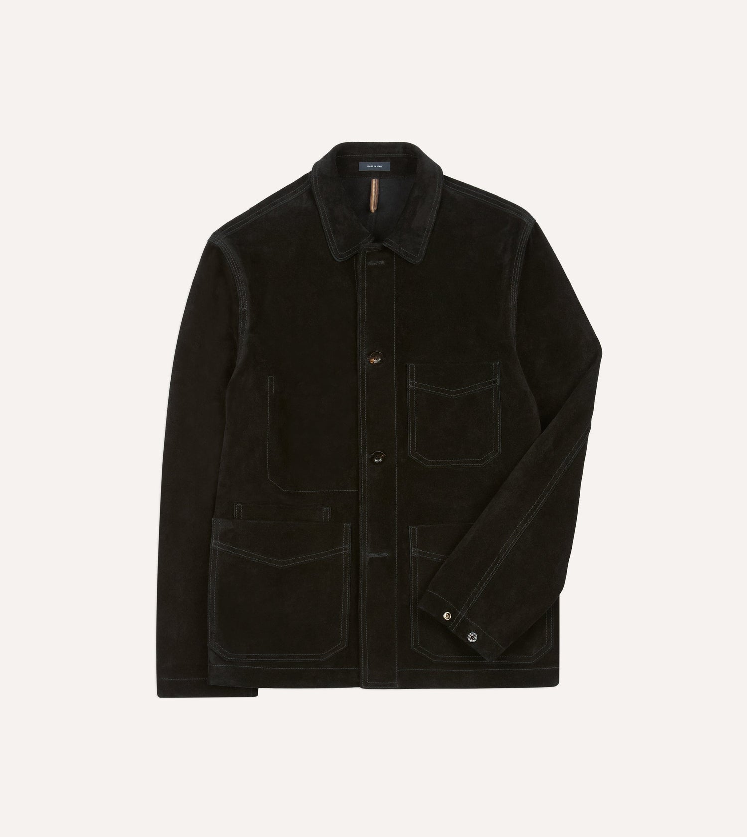 Drake's by A. Levine Black Heavyweight Suede Five-Pocket Chore Jacket