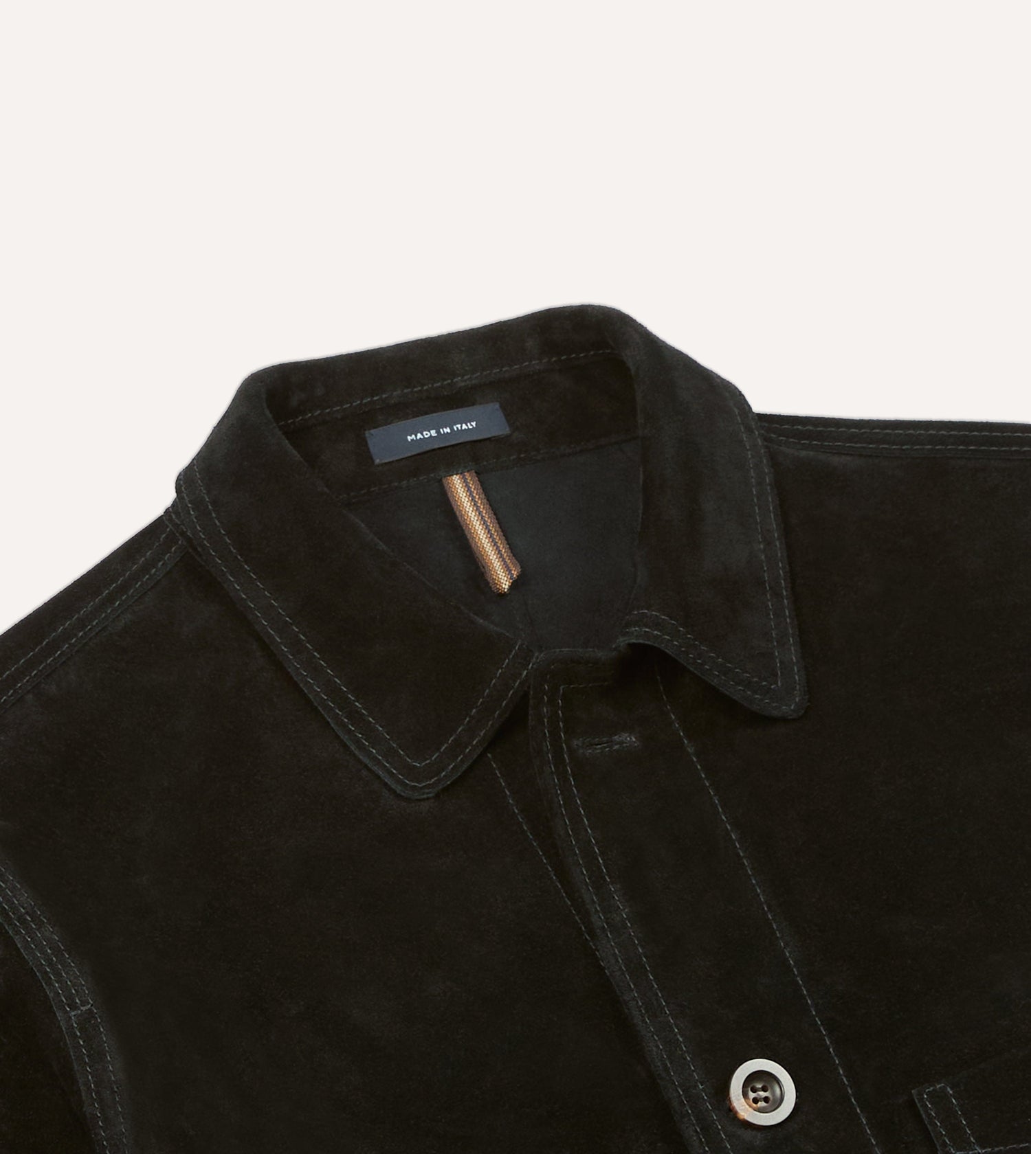 Drake's by A. Levine Black Heavyweight Suede Five-Pocket Chore Jacket