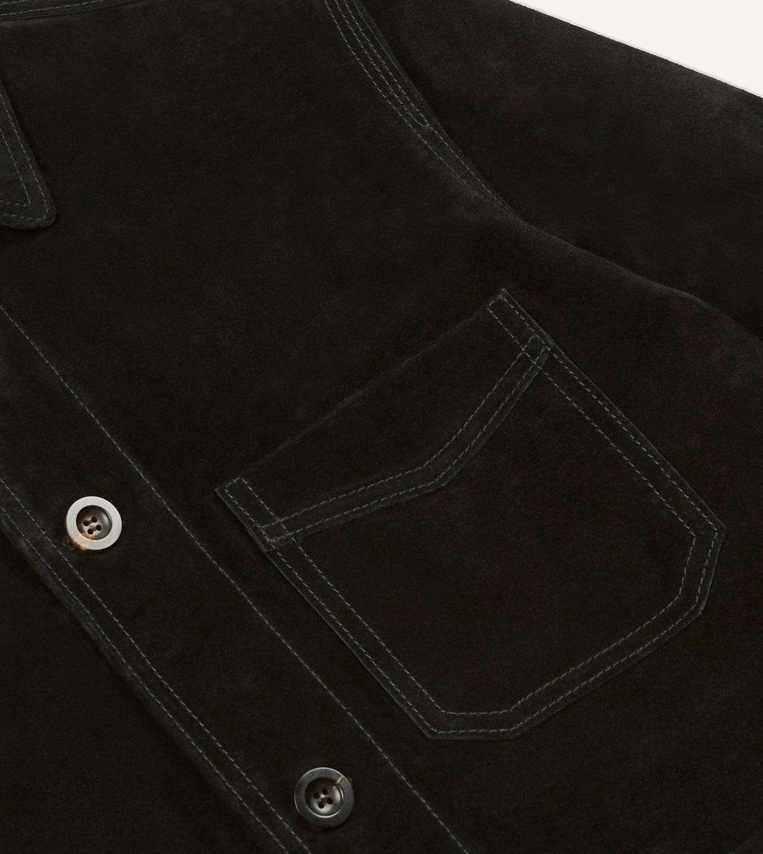 Drake's by A. Levine Black Heavyweight Suede Five-Pocket Chore Jacket