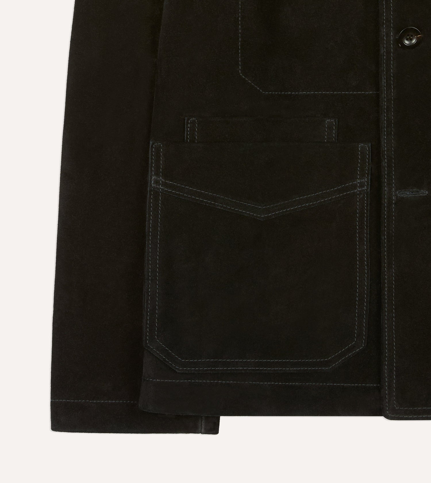 Drake's by A. Levine Black Heavyweight Suede Five-Pocket Chore Jacket