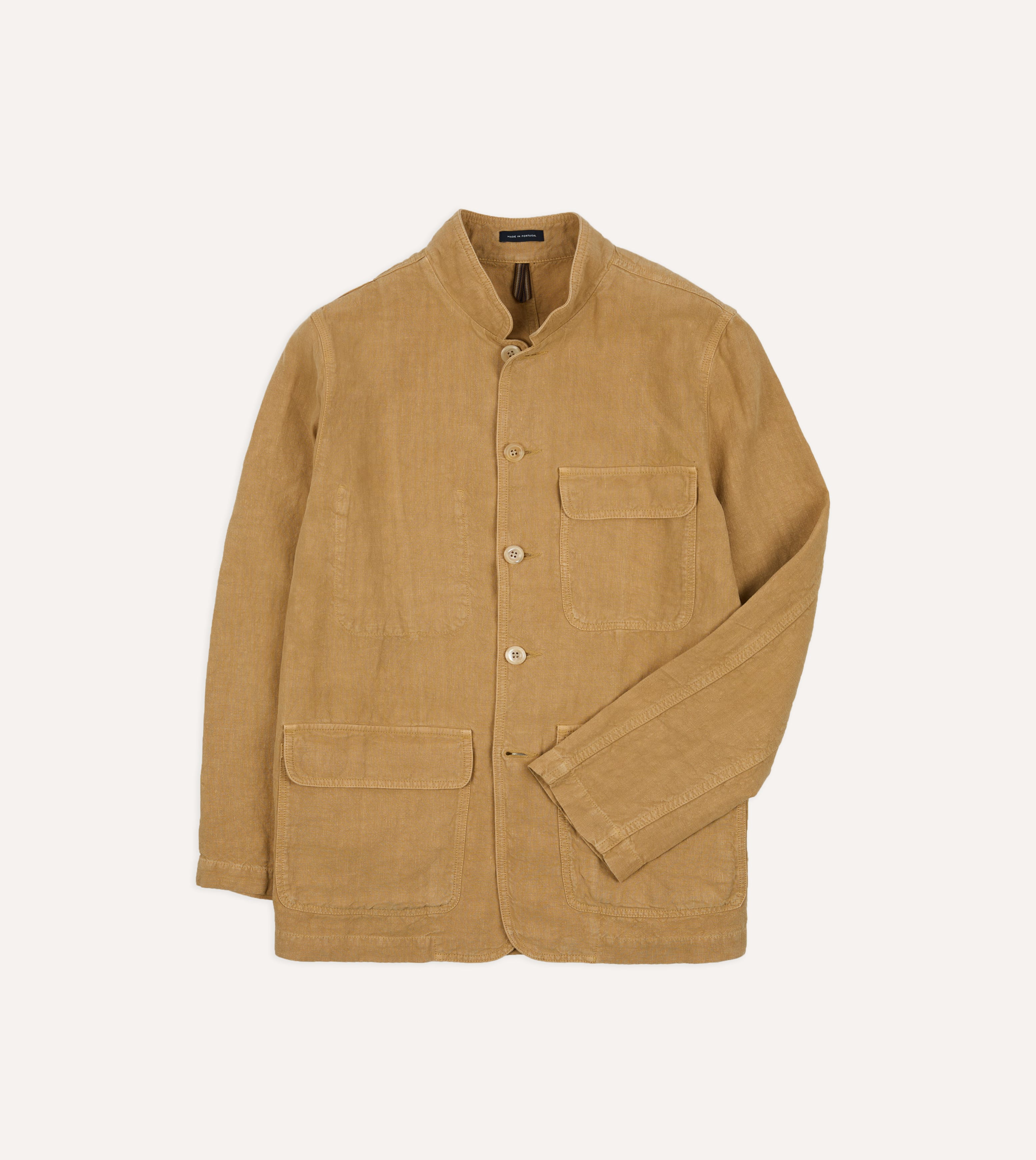 Sand Linen Forestière Jacket – Drakes