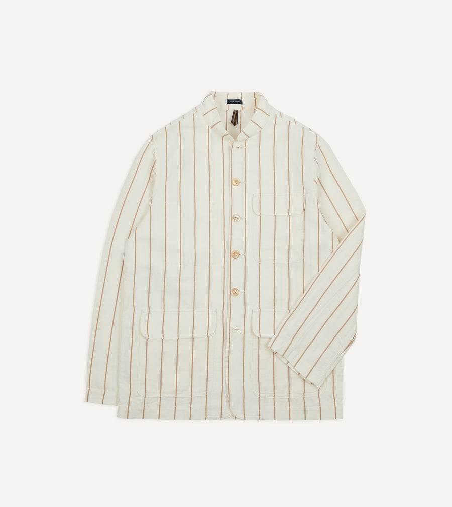 Ecru Stripe Canapa Forestière Jacket