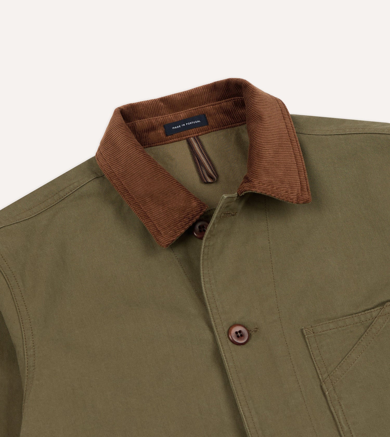 Khaki Cotton Twill Fatigue Jacket