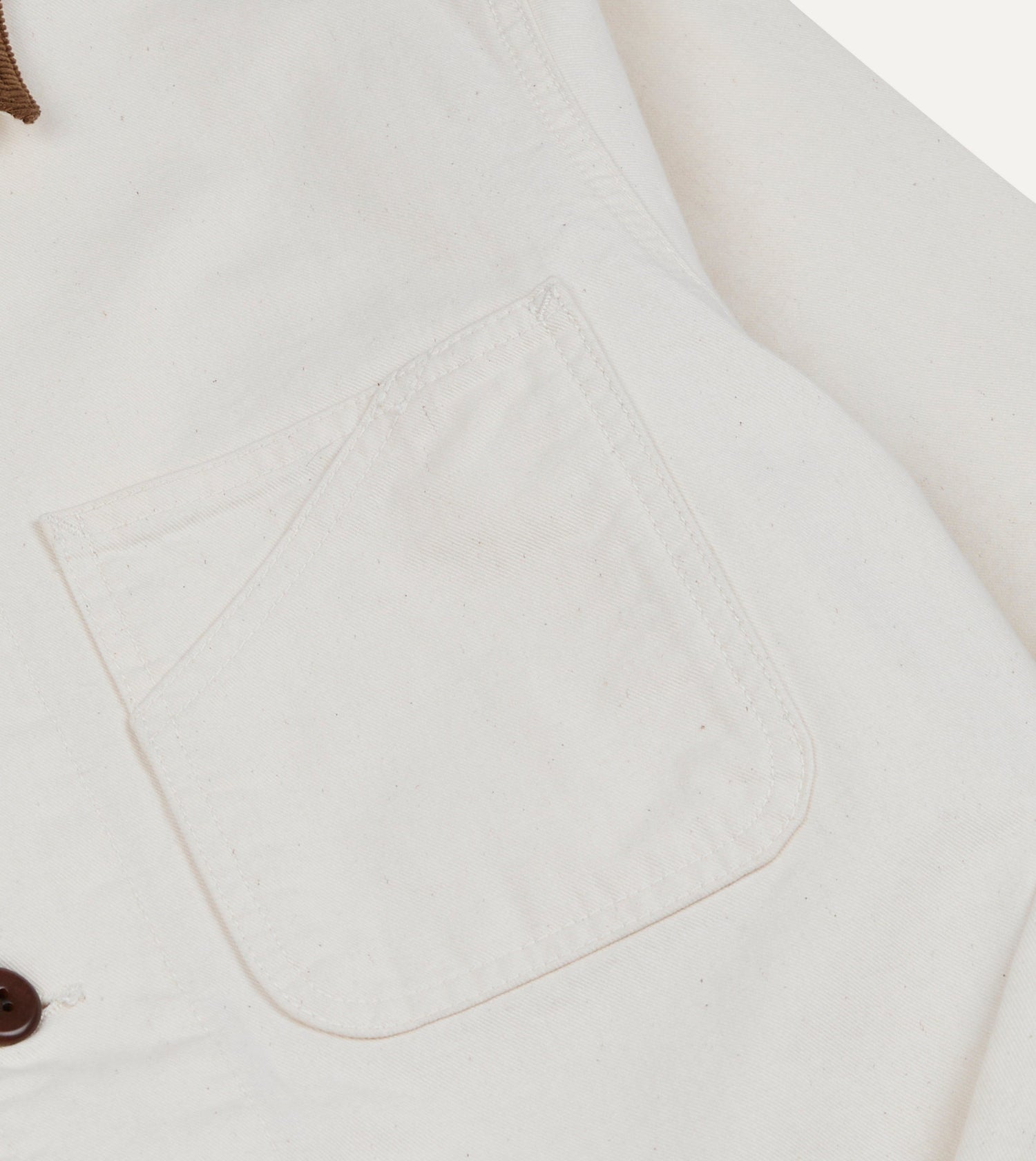 Ecru Cotton Twill Fatigue Jacket