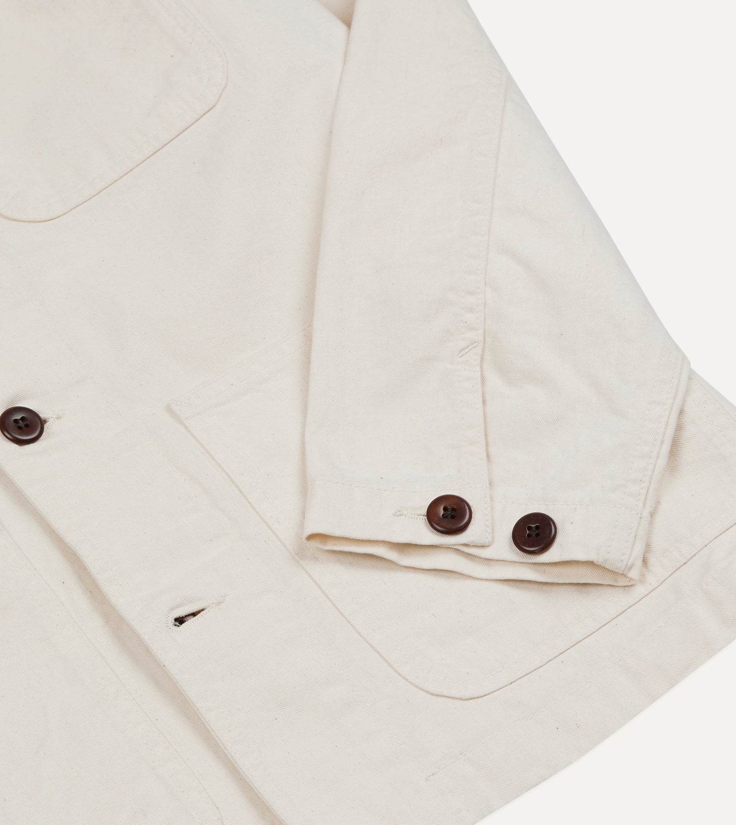 Ecru Cotton Twill Fatigue Jacket
