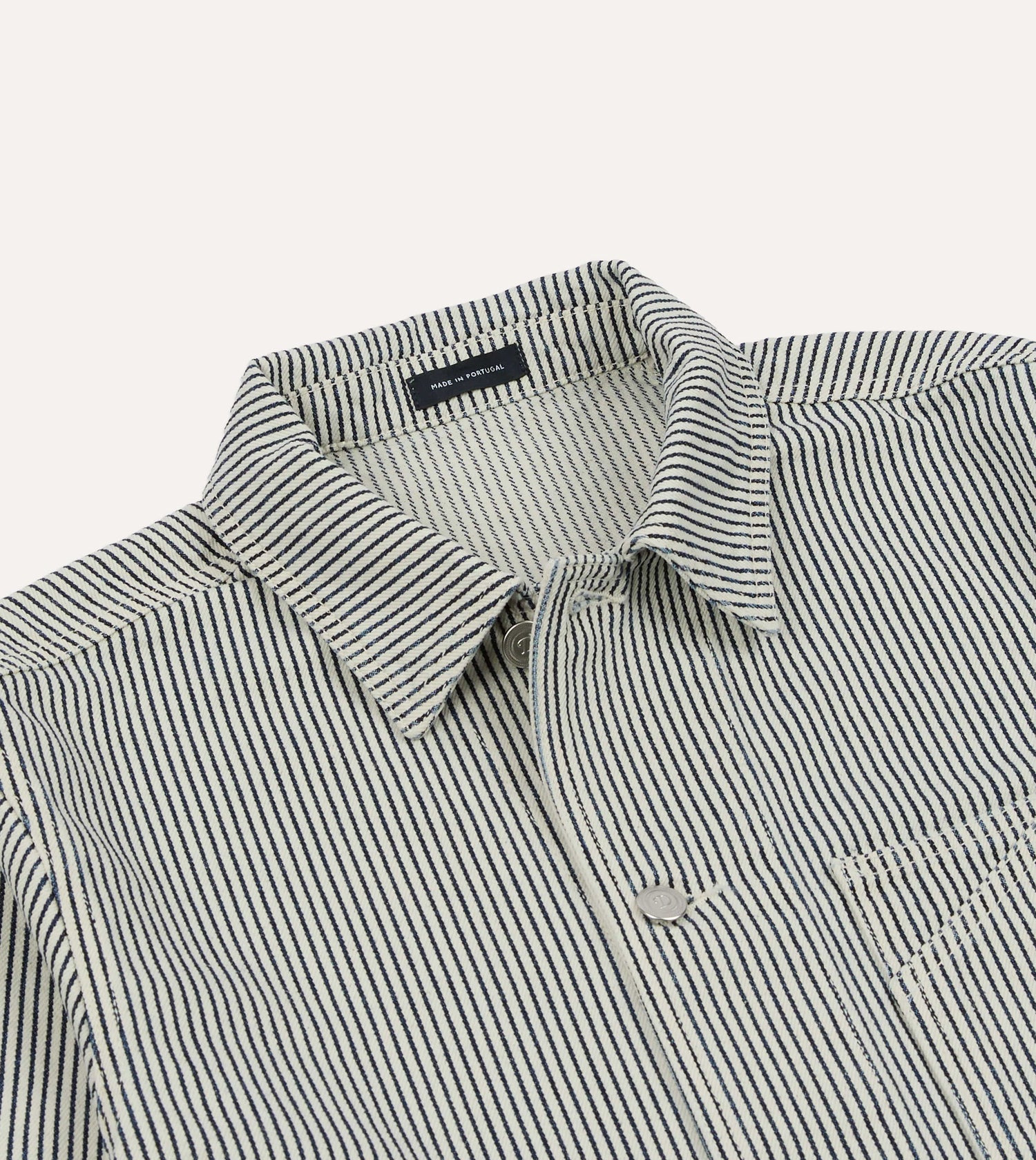 Indigo Stripe Cotton Fatigue Jacket
