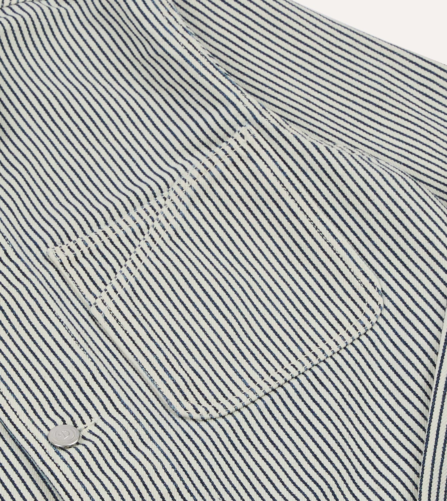 Indigo Stripe Cotton Fatigue Jacket