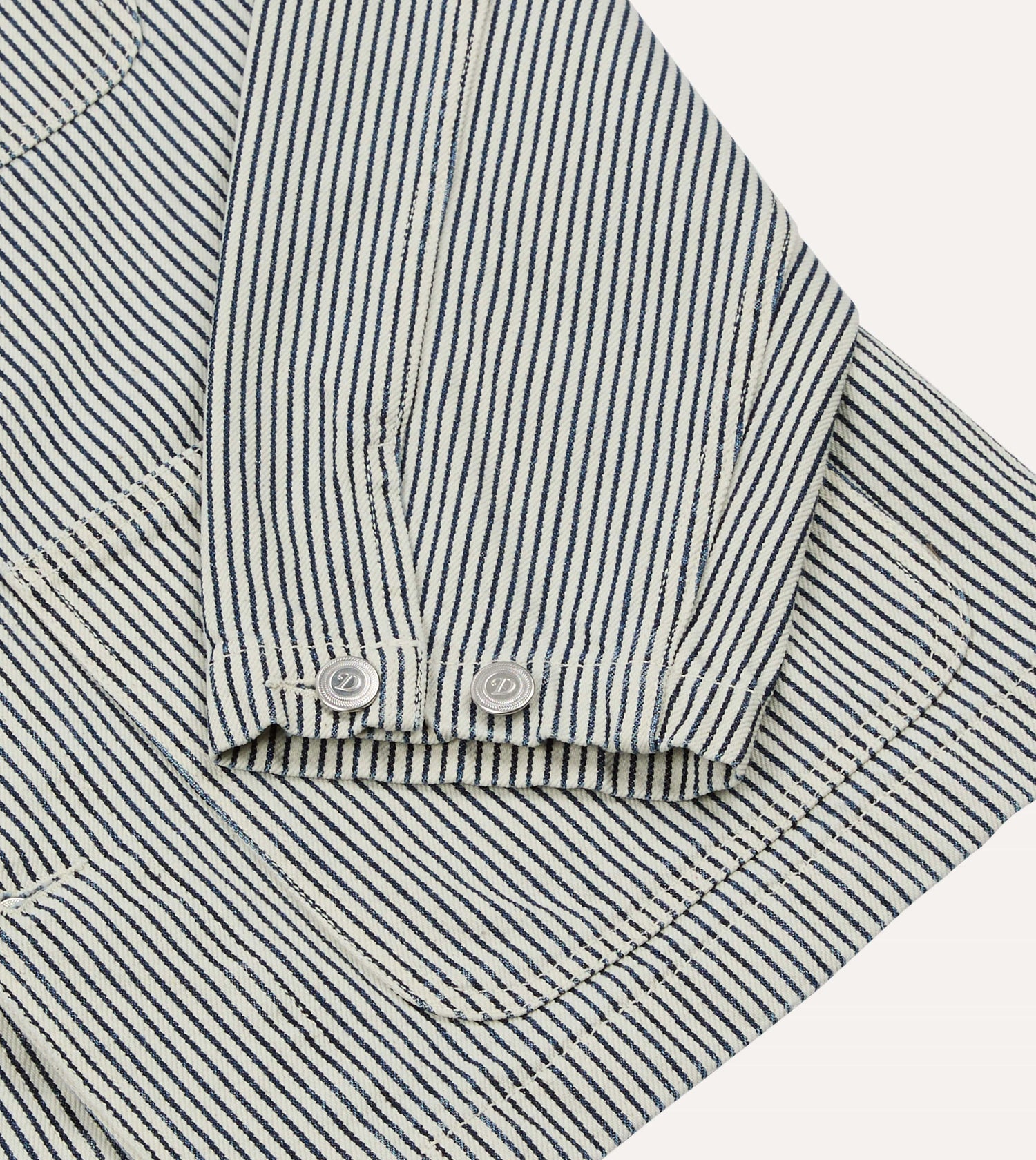 Indigo Stripe Cotton Fatigue Jacket