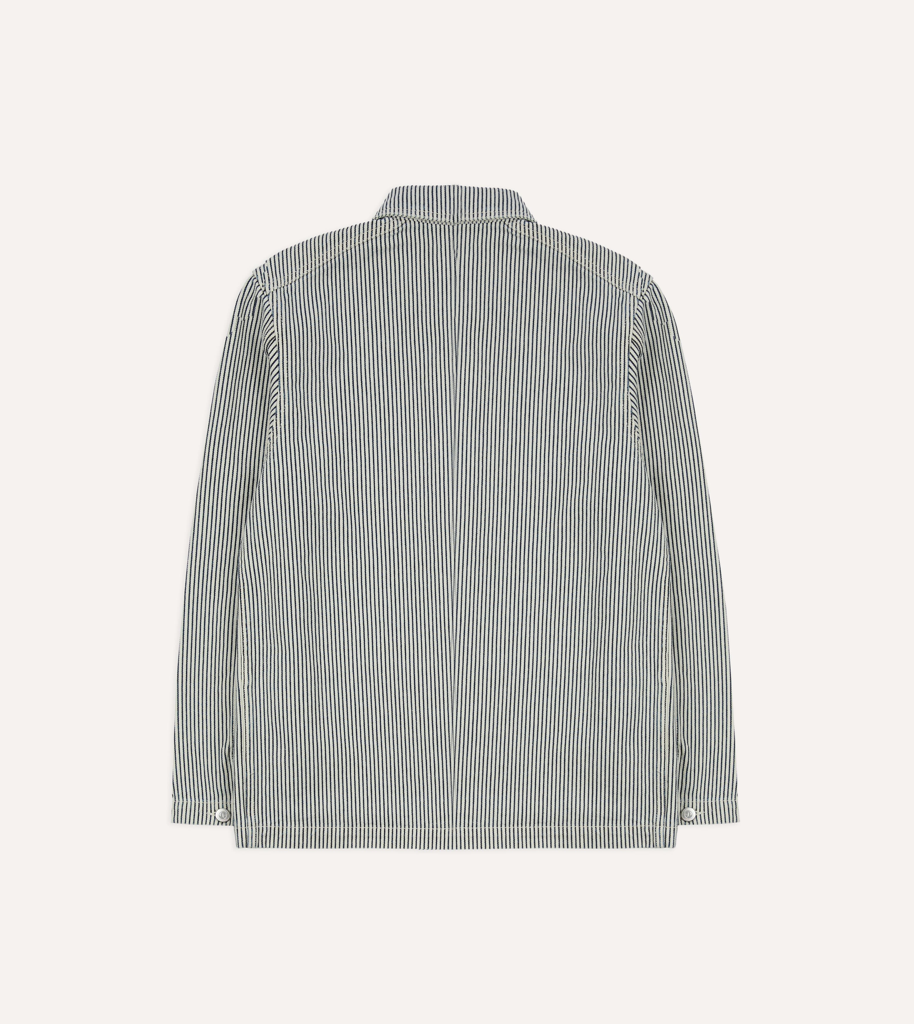 Indigo Stripe Cotton Fatigue Jacket