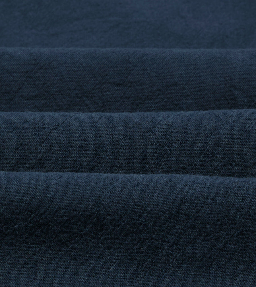 Navy Cotton-Linen Raglan Work Coat