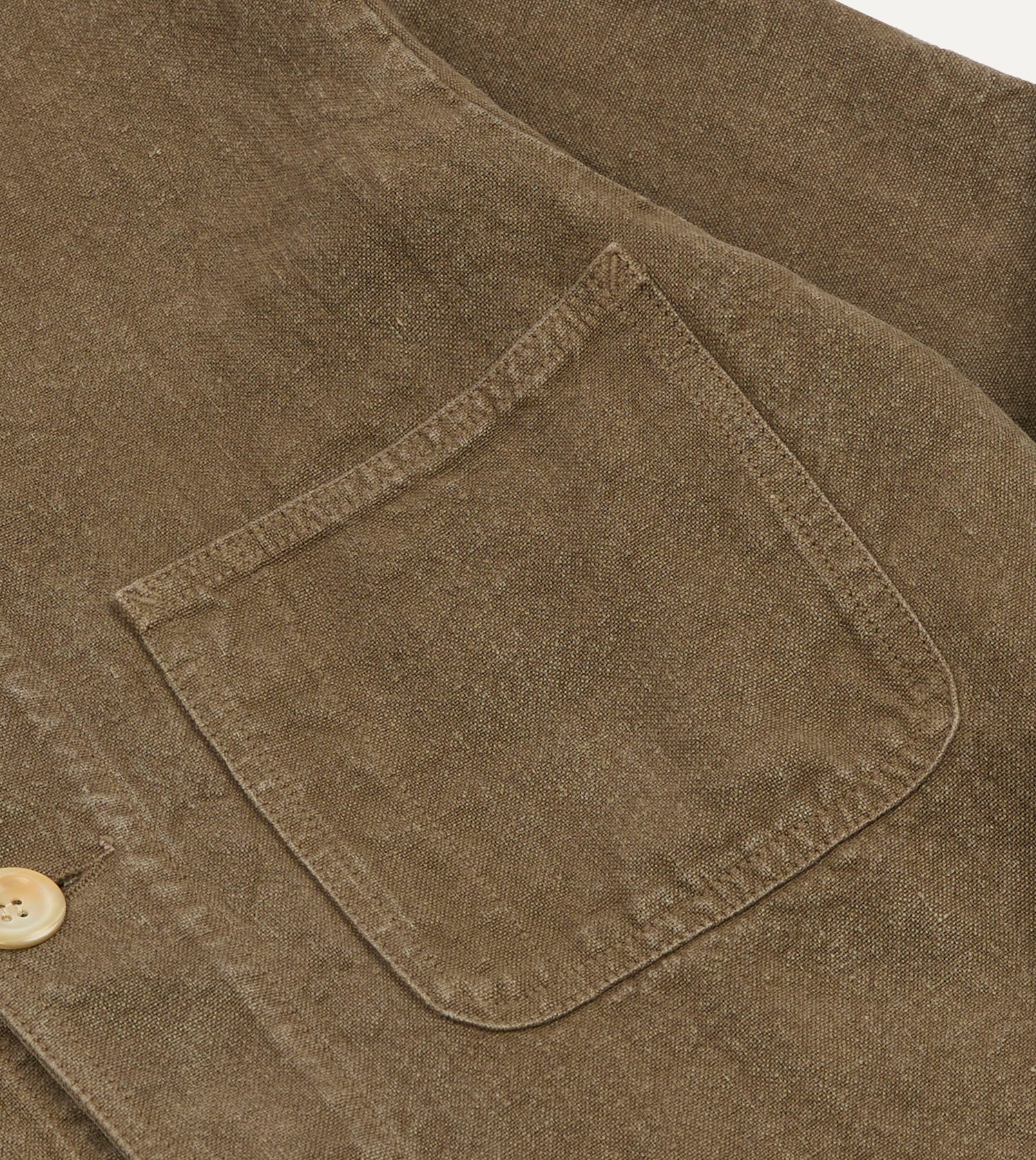Brown Linen Five-Pocket Chore Jacket