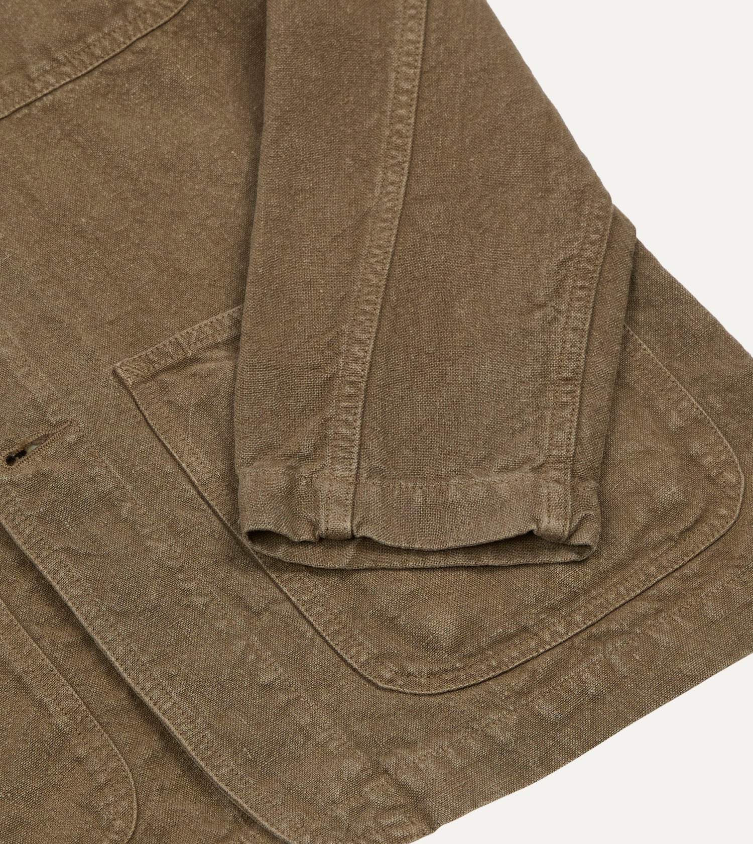 Brown Linen Five-Pocket Chore Jacket