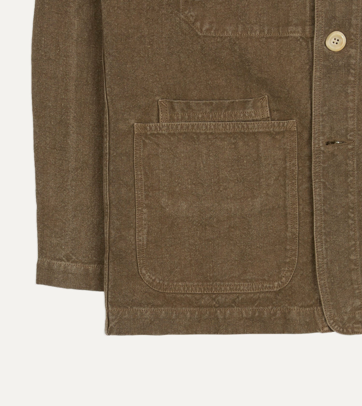 Brown Linen Five-Pocket Chore Jacket