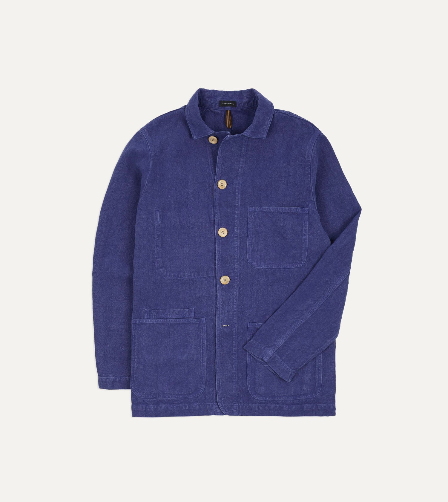 Blue Linen Five-Pocket Chore Jacket