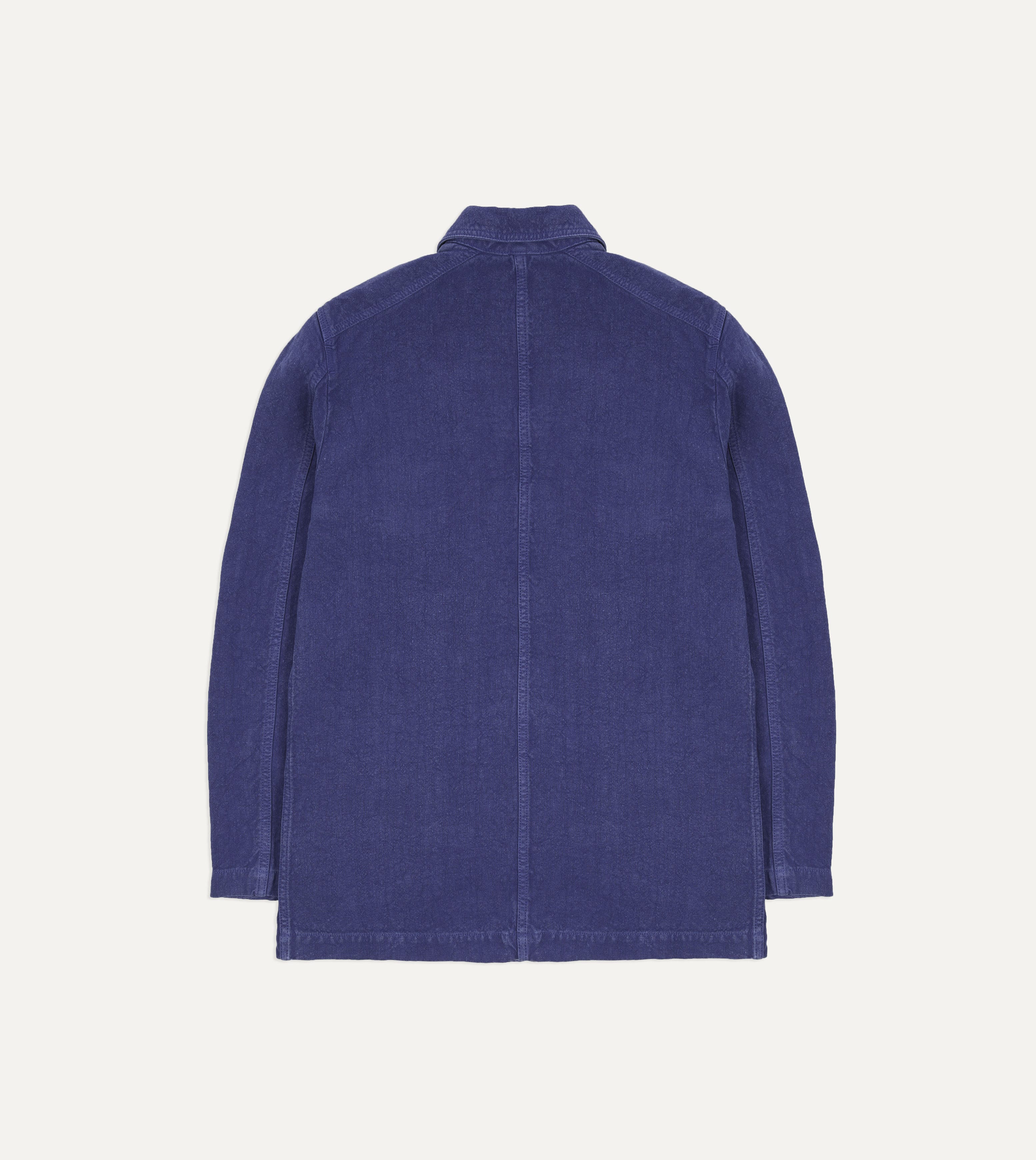Blue Linen Five-Pocket Chore Jacket