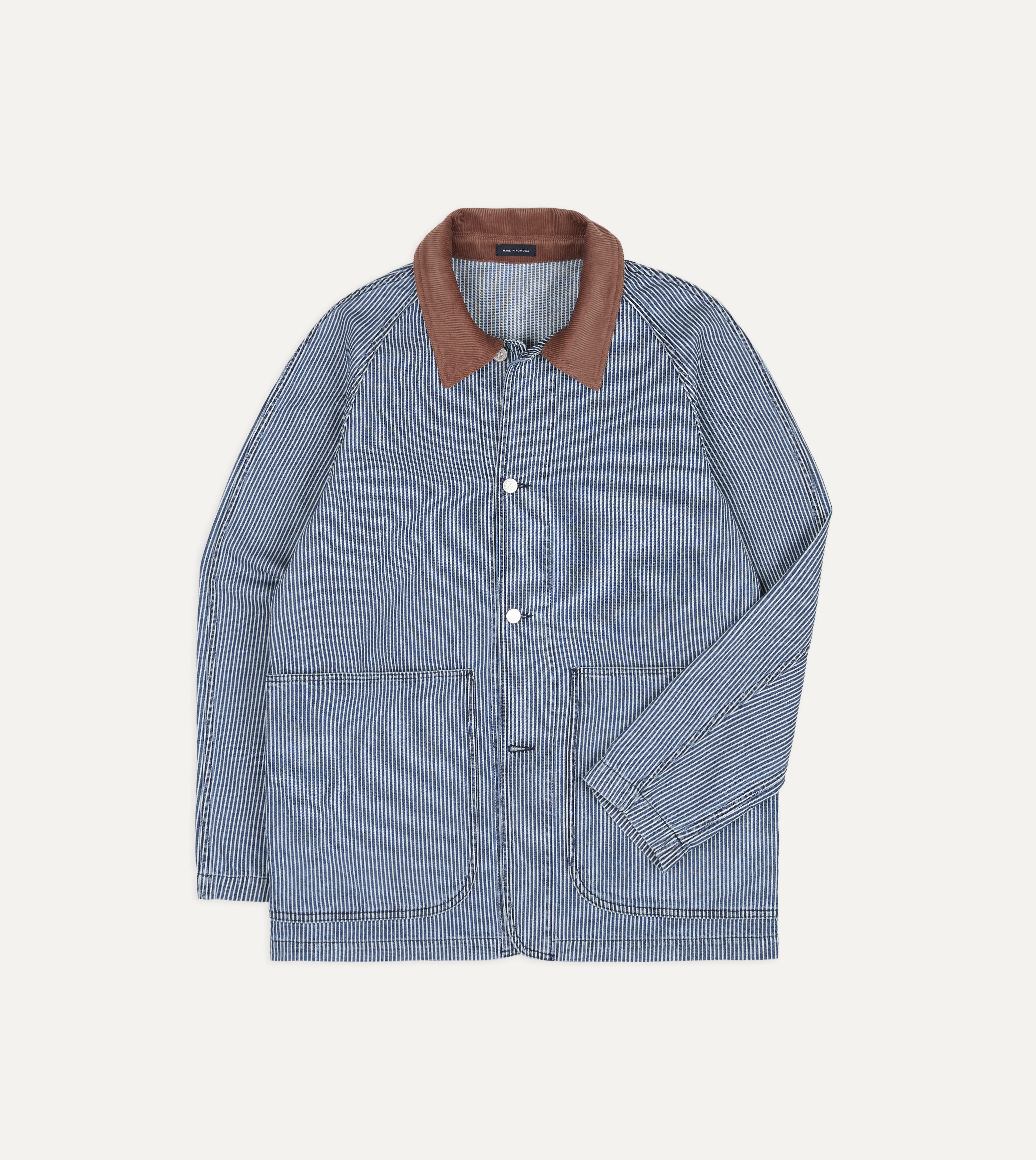 Indigo Stripe Denim Field Jacket – Drakes