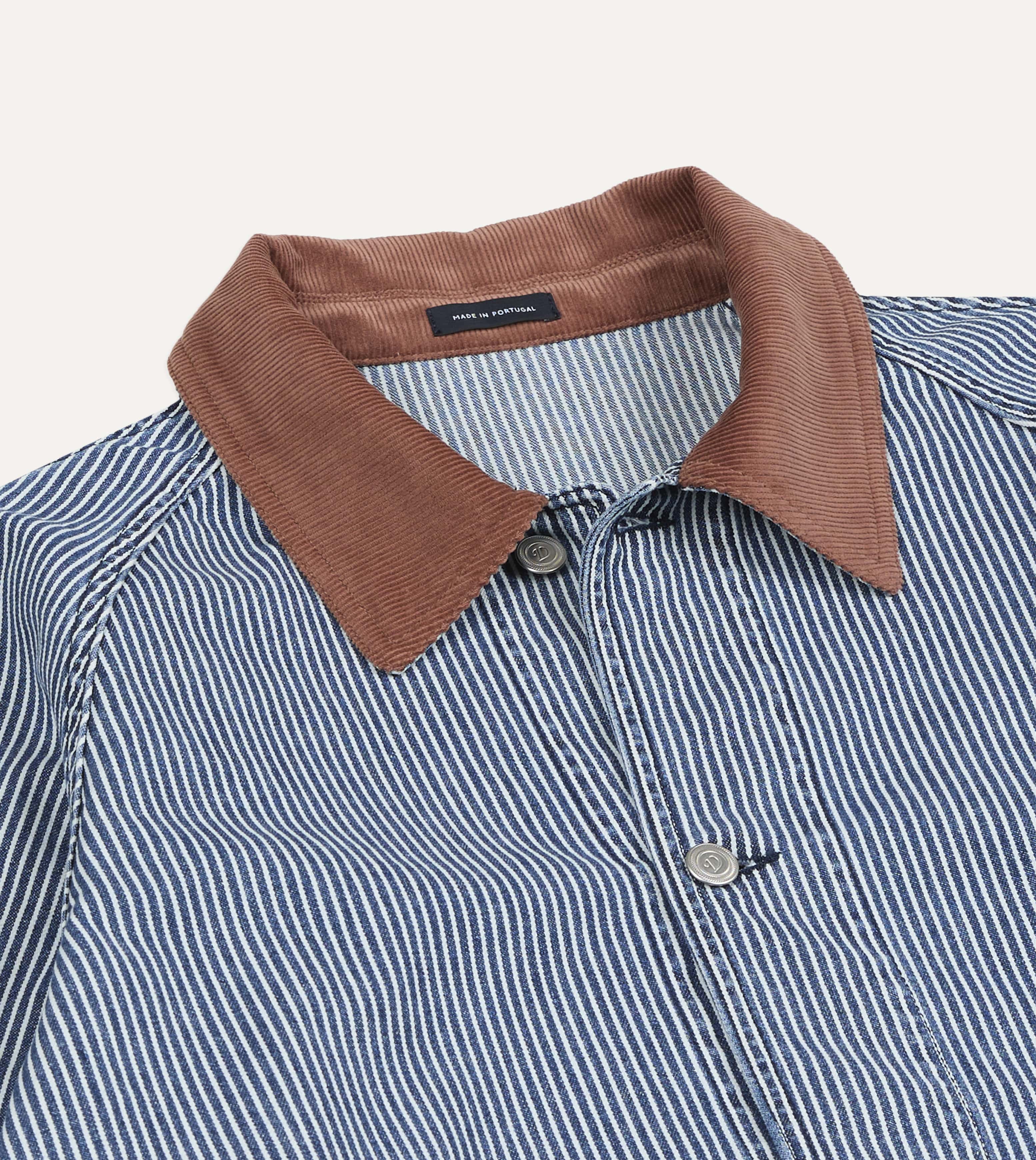 Indigo Stripe Denim Field Jacket – Drakes