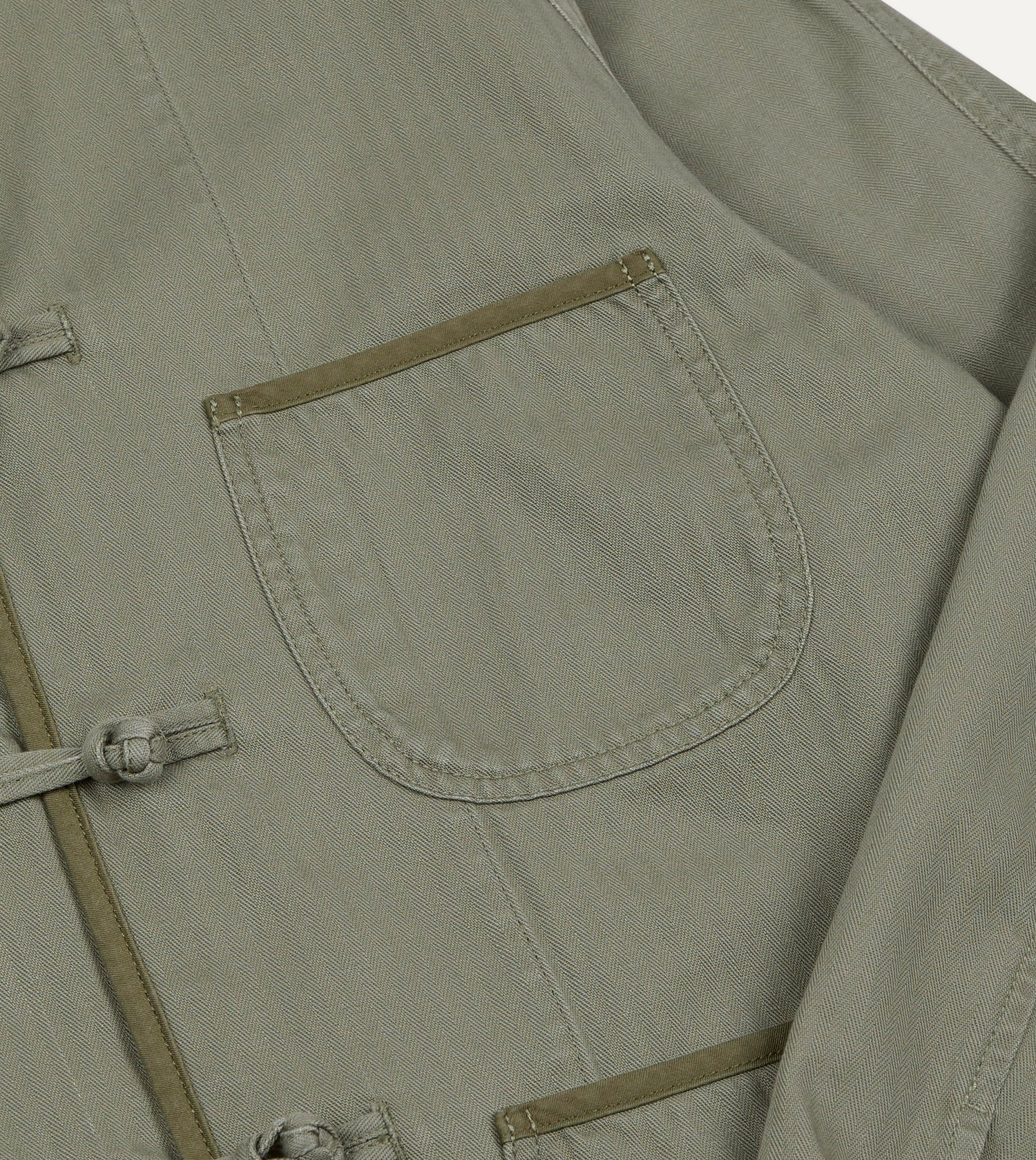 Olive Herringbone Cotton Artist Chore Jacket