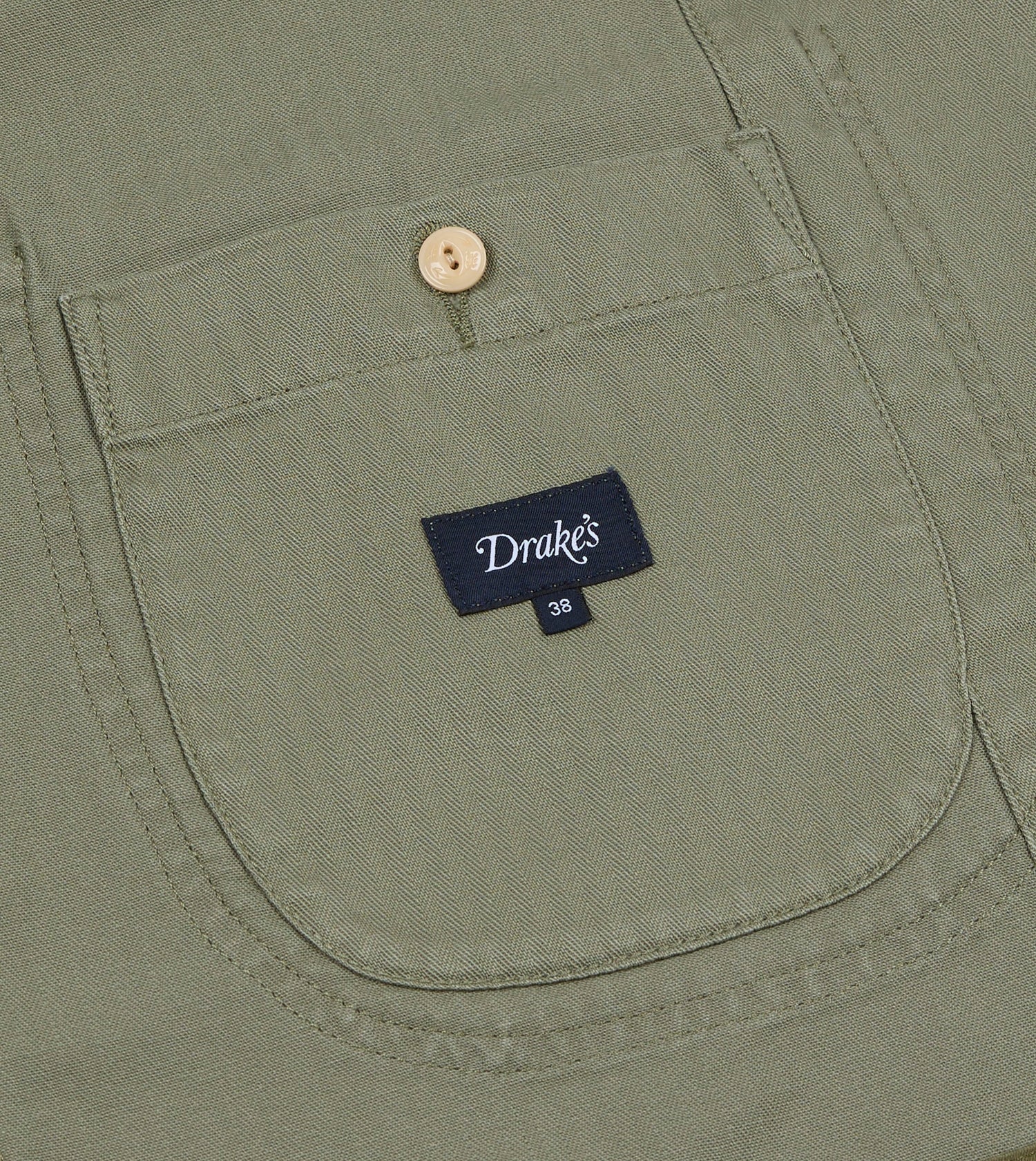 Olive Herringbone Cotton Artist Chore Jacket