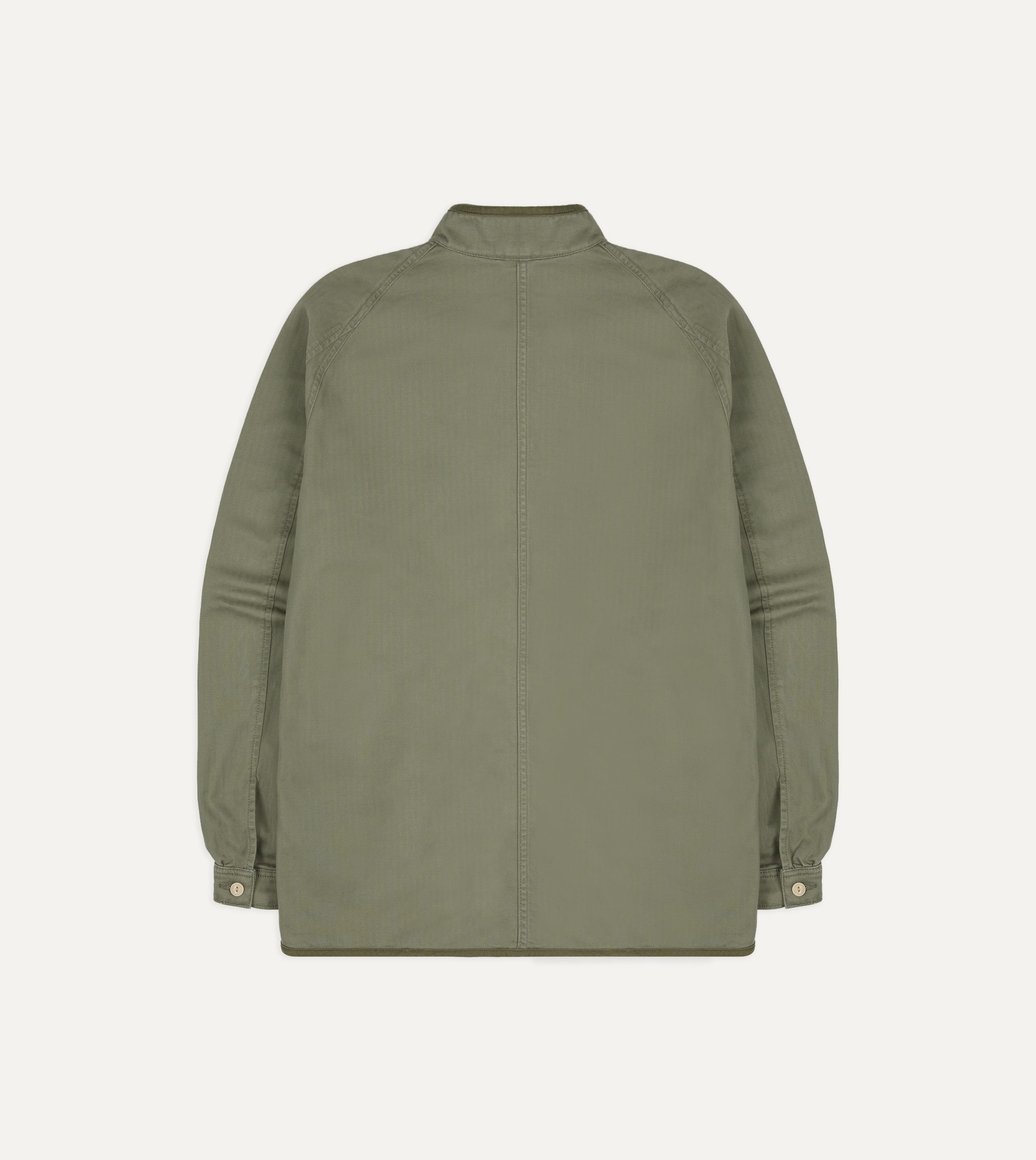 Olive Herringbone Cotton Artist Chore Jacket