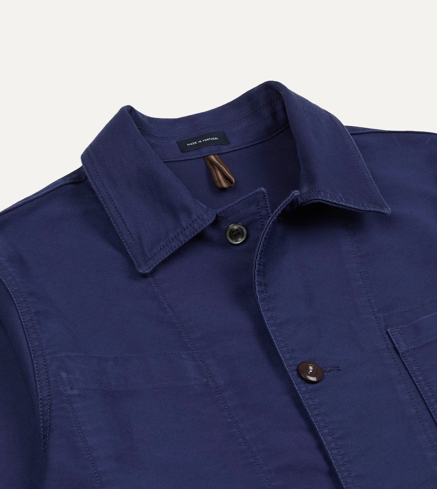 Navy Moleskin Mitred Chore Jacket