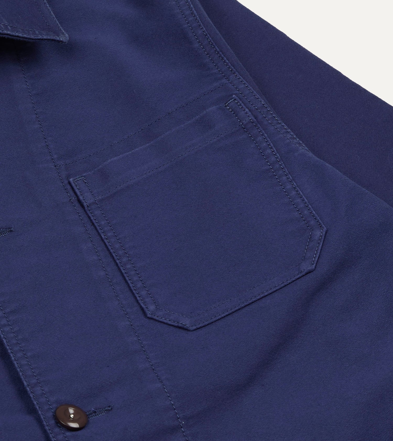 Navy Moleskin Mitred Chore Jacket