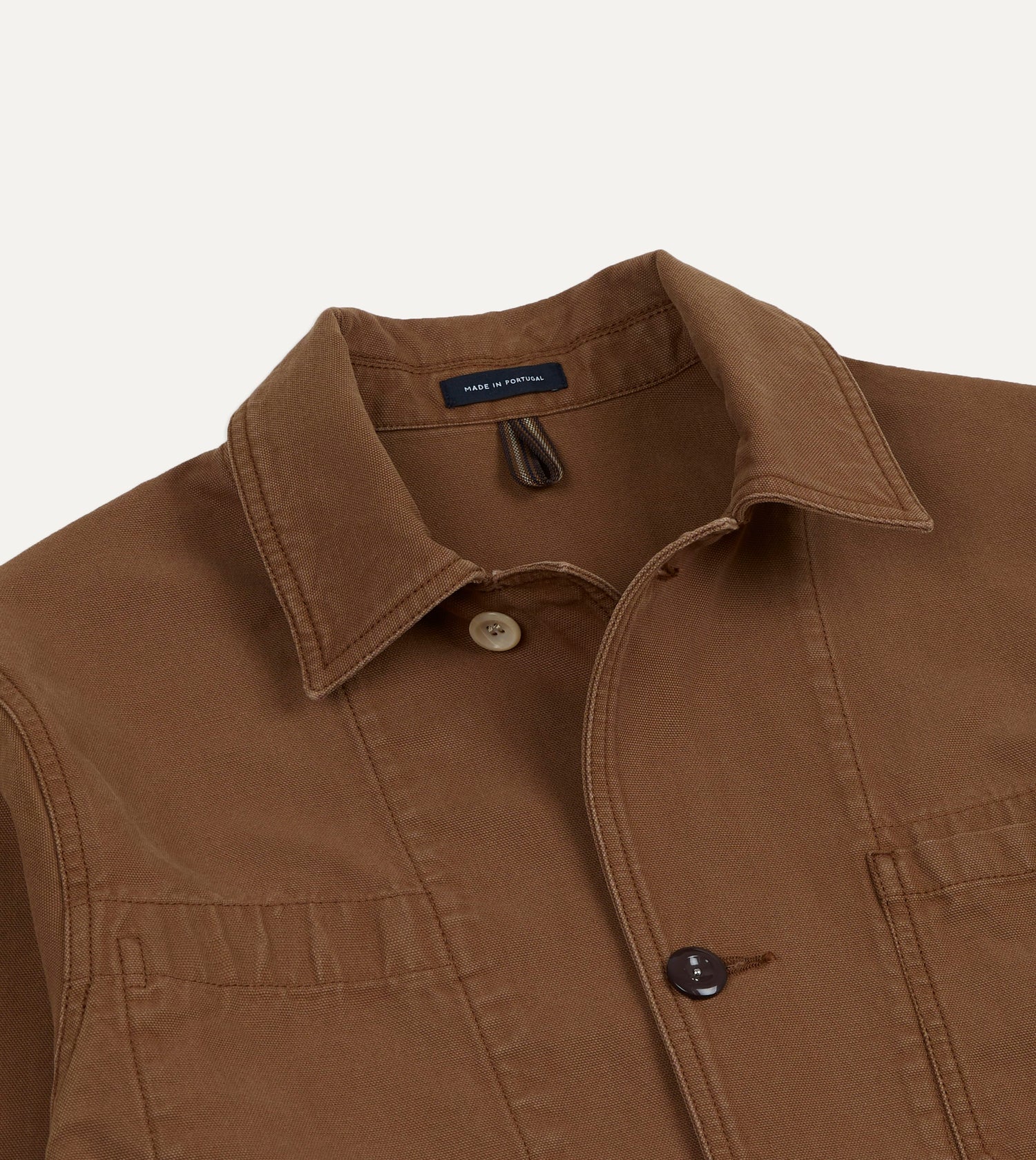 Tobacco Canvas Mitred Chore Jacket