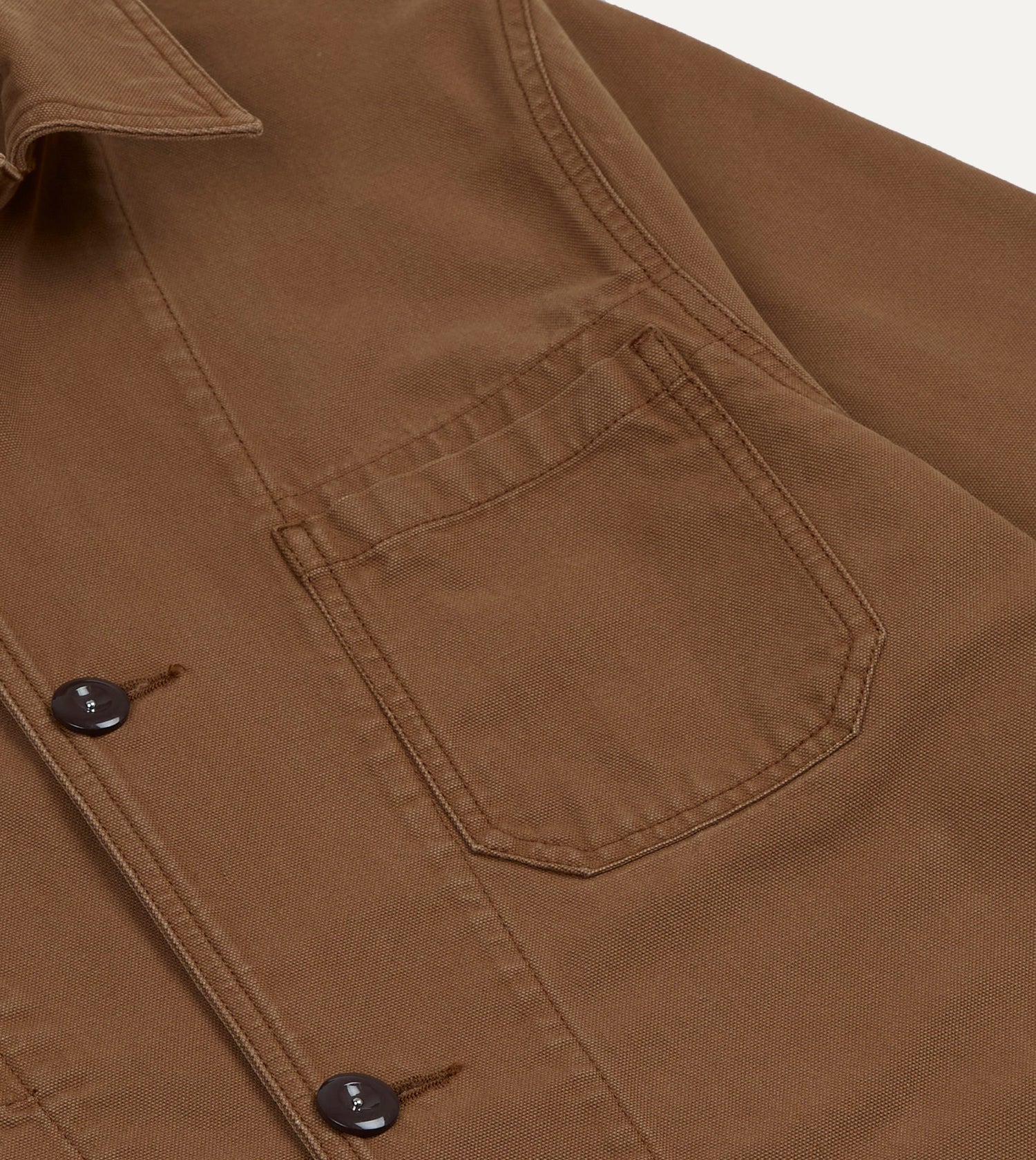 Tobacco Canvas Mitred Chore Jacket