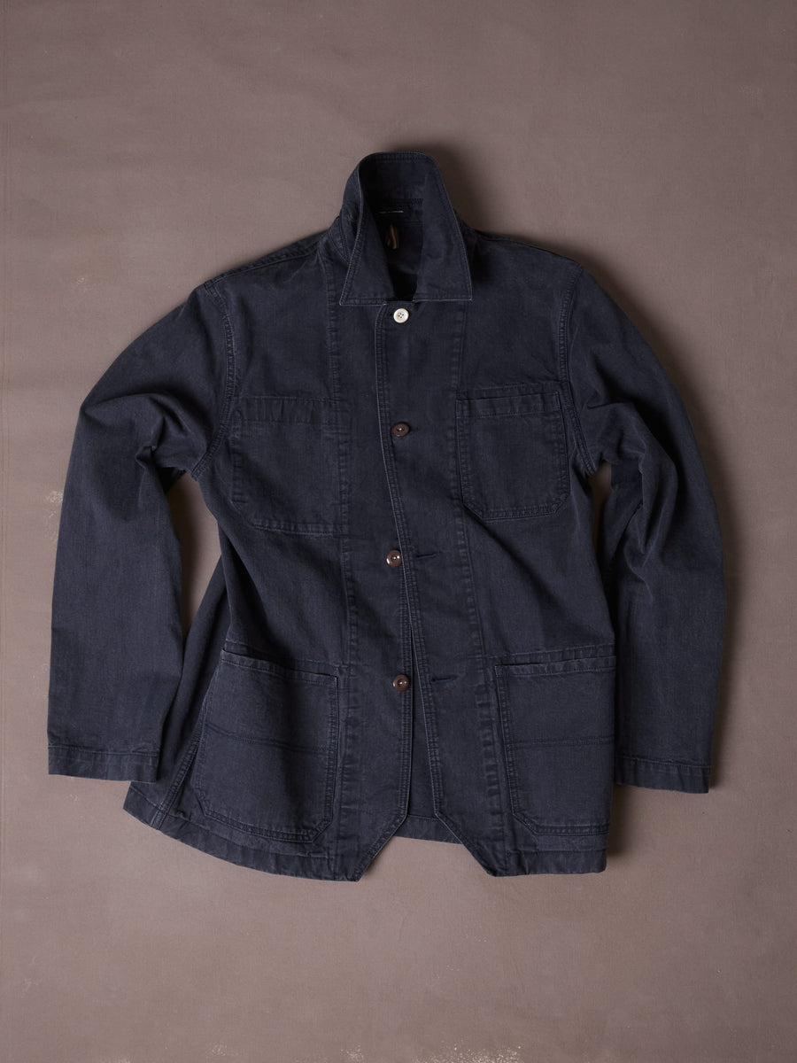 Navy Twill Mitred Chore Jacket