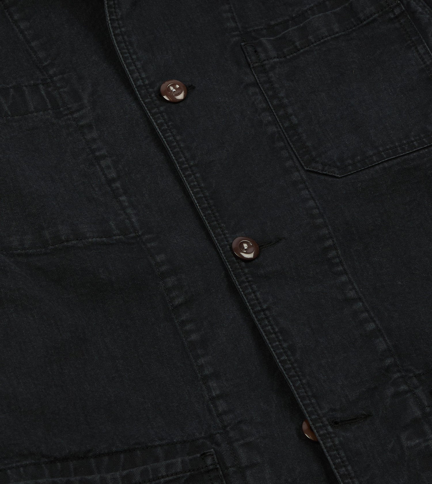 Black Twill Mitred Chore Jacket