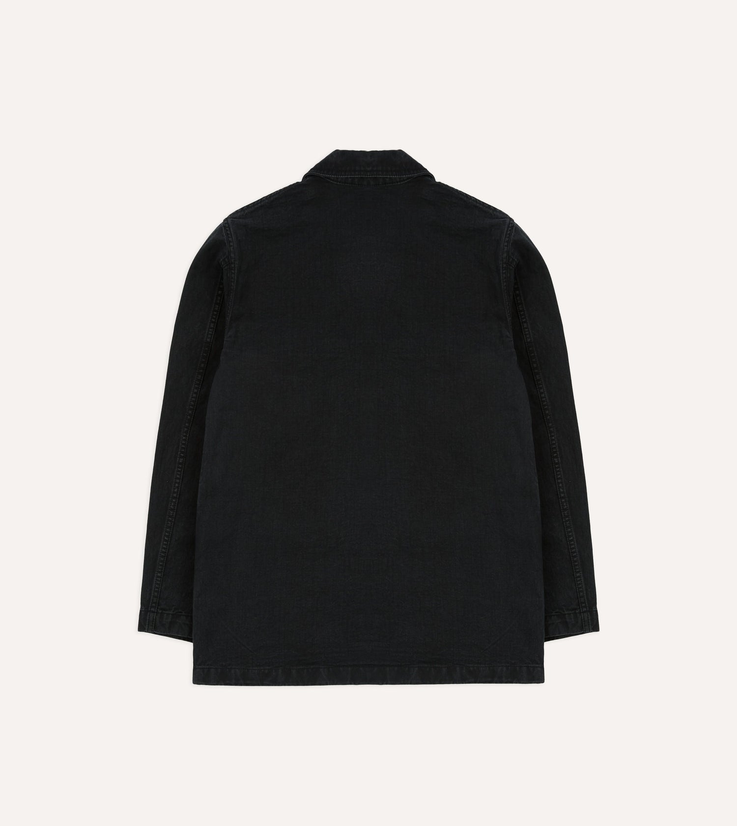 Black Twill Mitred Chore Jacket