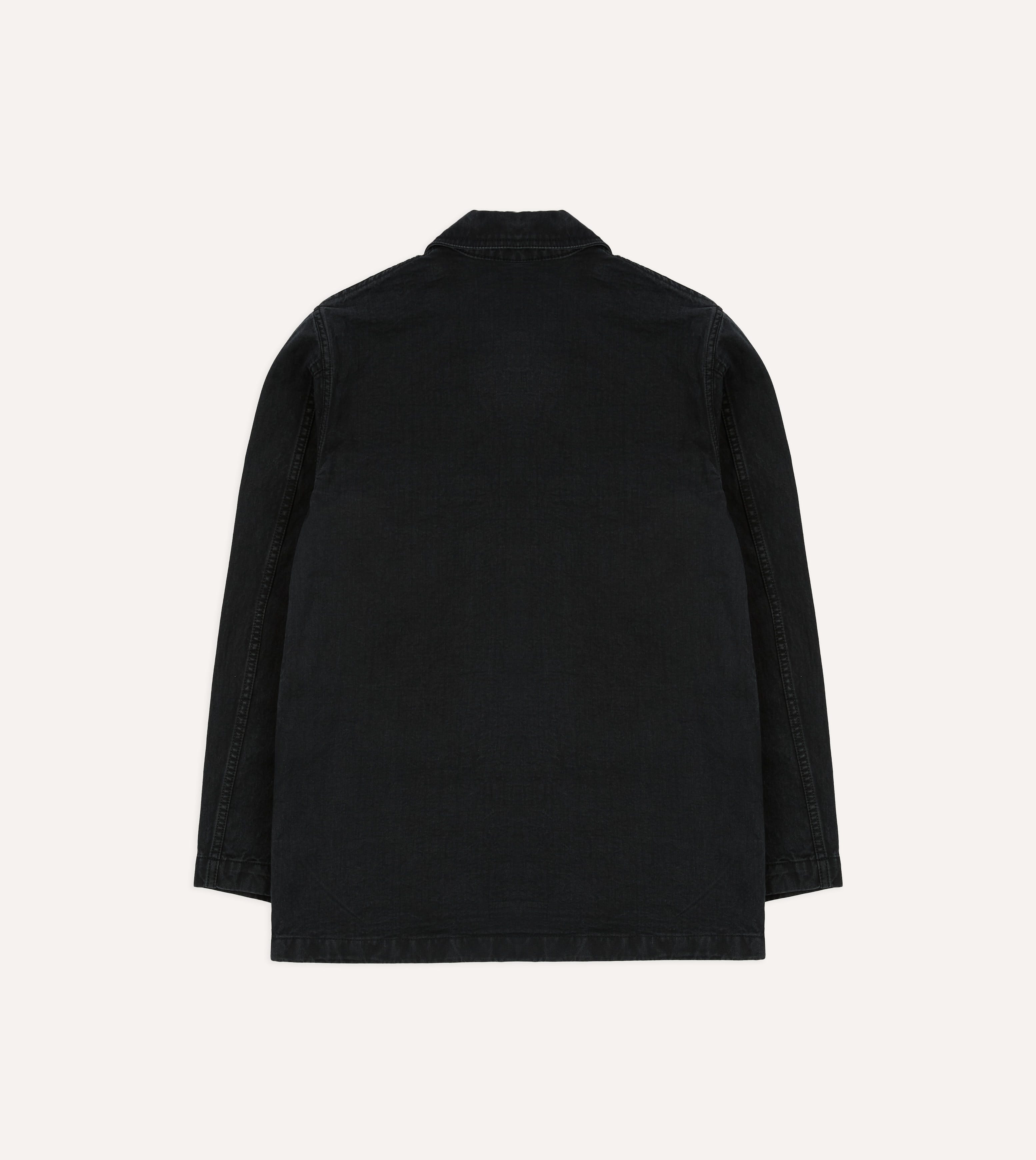Black Twill Mitred Chore Jacket