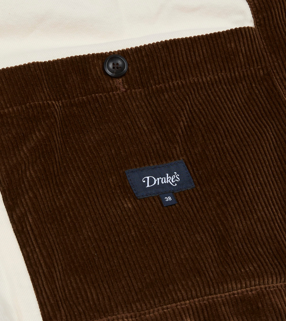 Brown Corduroy Double-Breasted Chore Coat