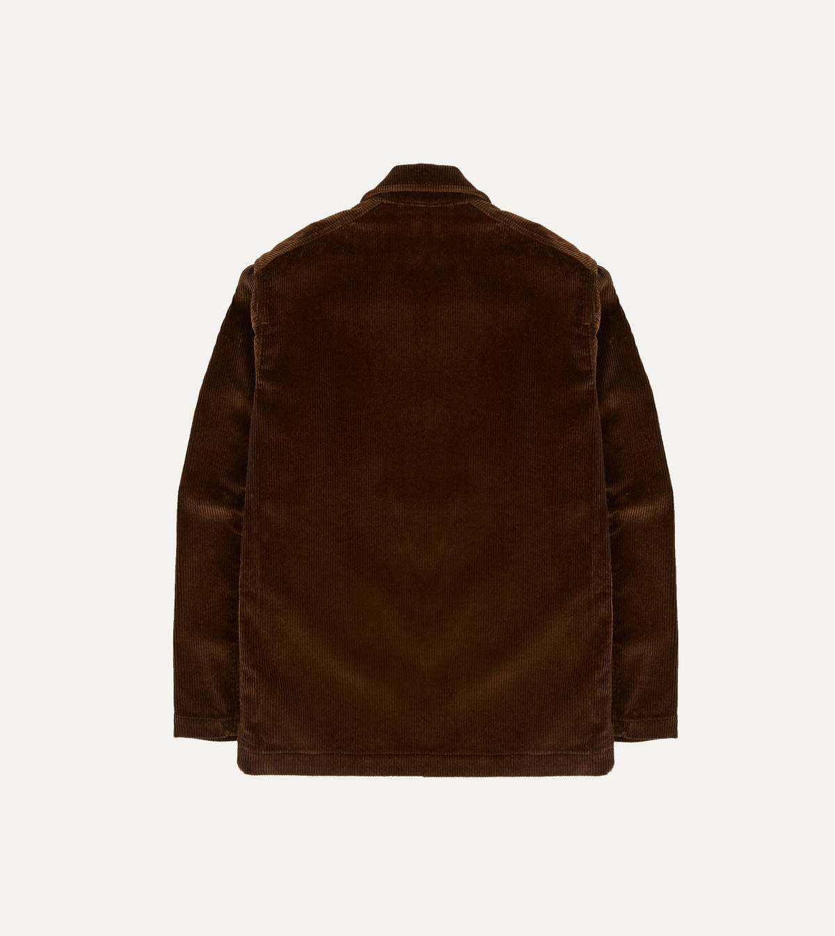 Brown Corduroy Double-Breasted Chore Coat