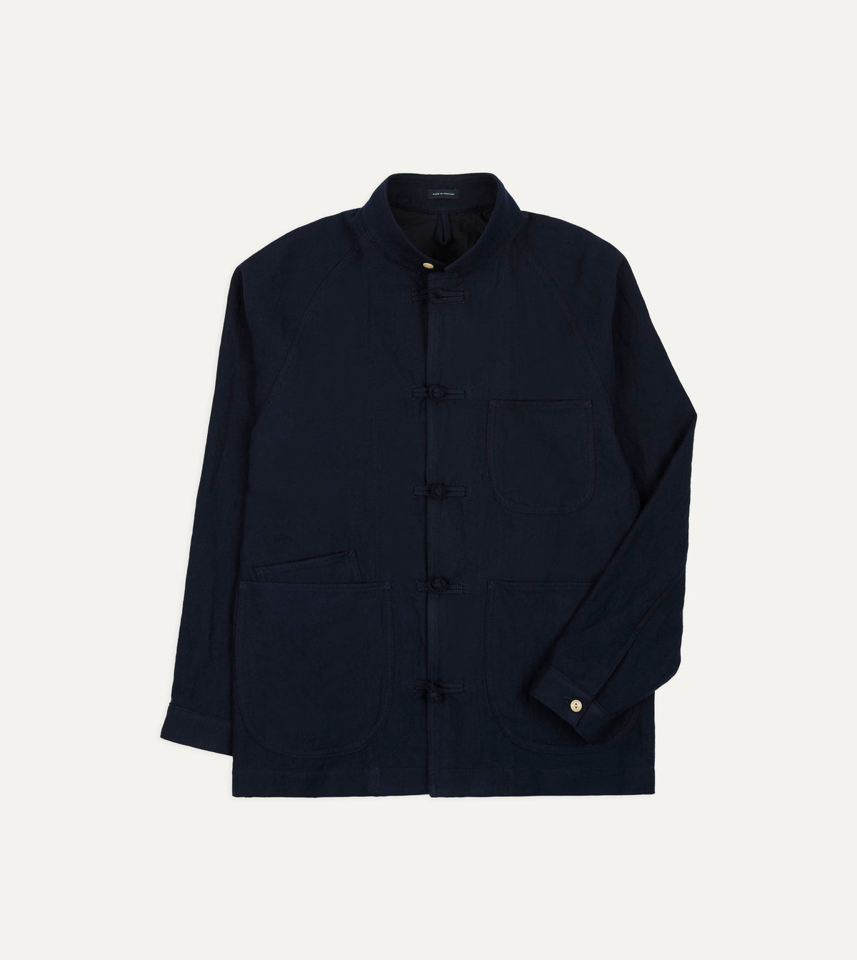 Navy Wool-Cotton Artist Chore Jacket