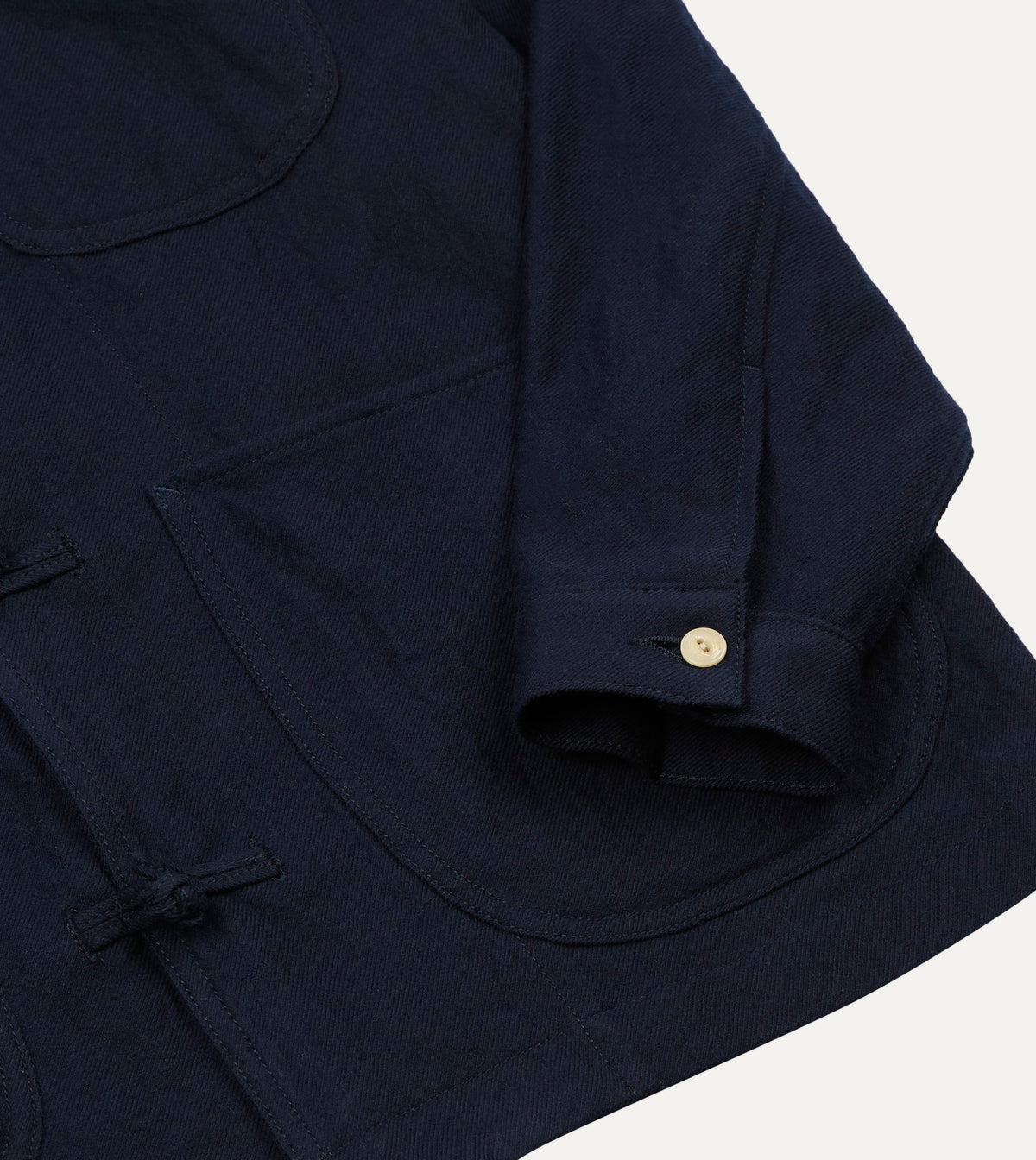 Navy Wool-Cotton Artist Chore Jacket