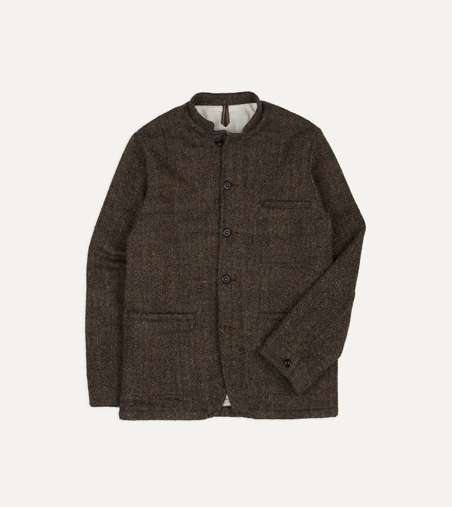 Brown Herringbone Tweed Woodward Jacket