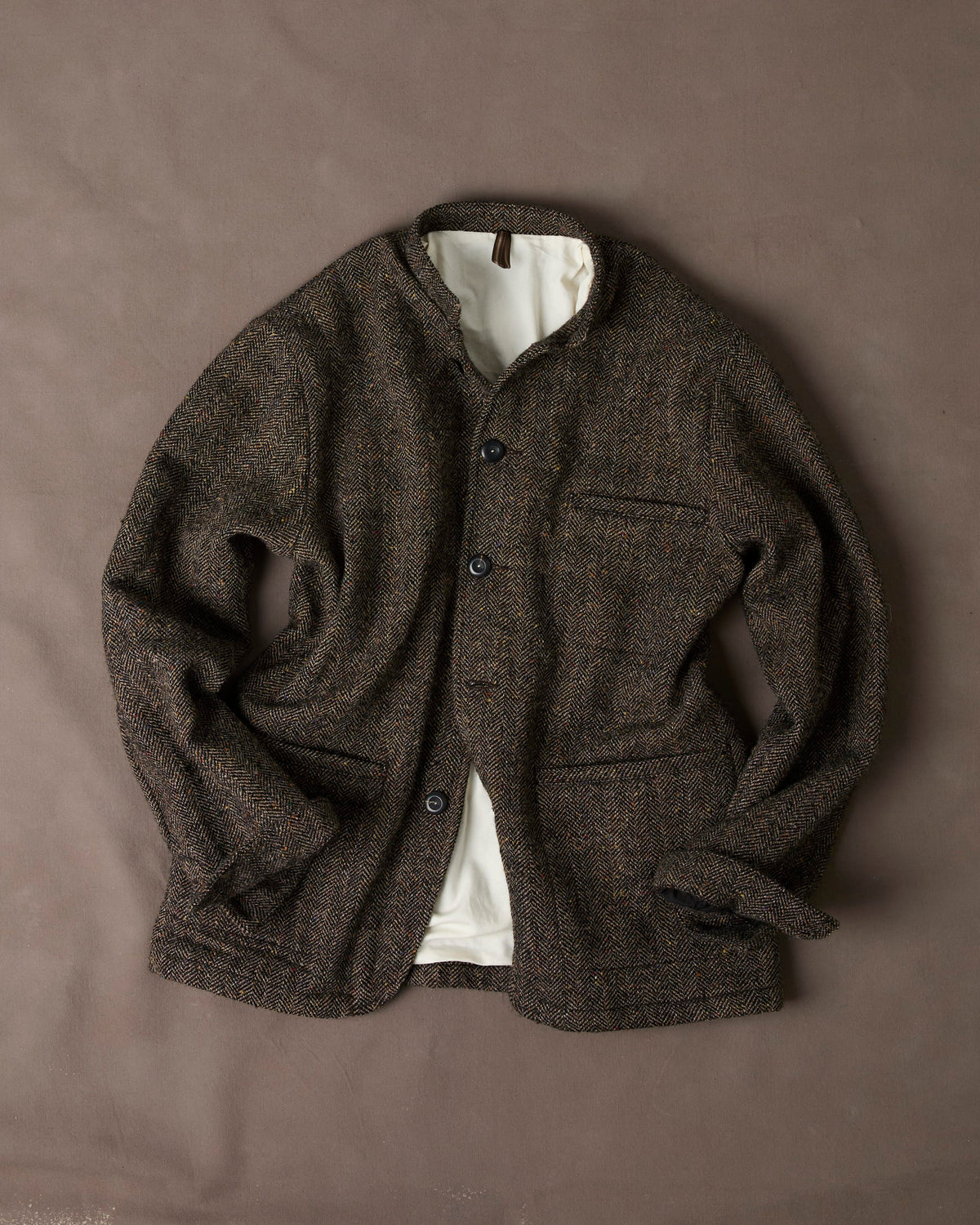 Brown Herringbone Tweed Woodward Jacket